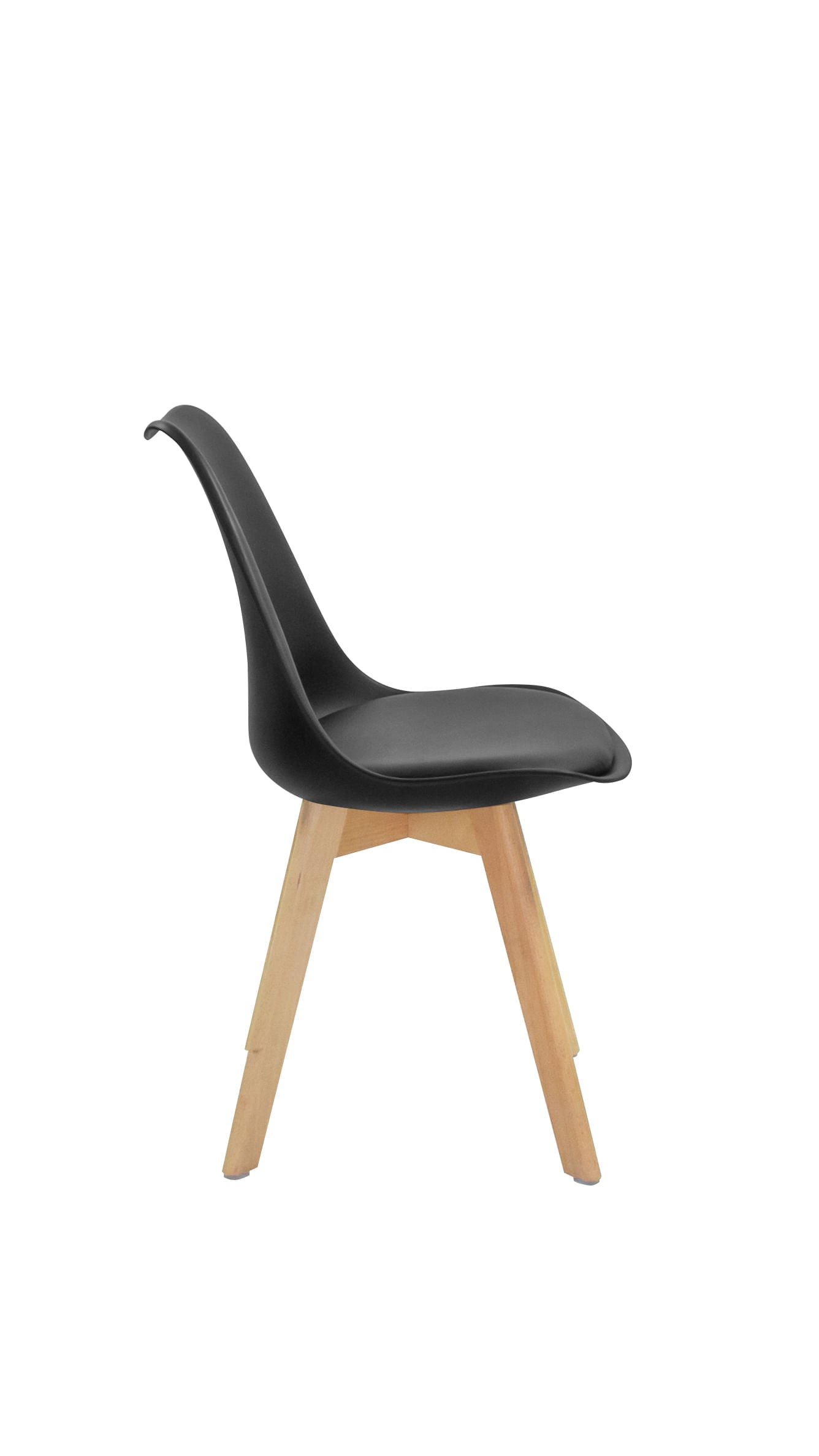 Set X4 Unidades Silla Comedor Negra Patas Café