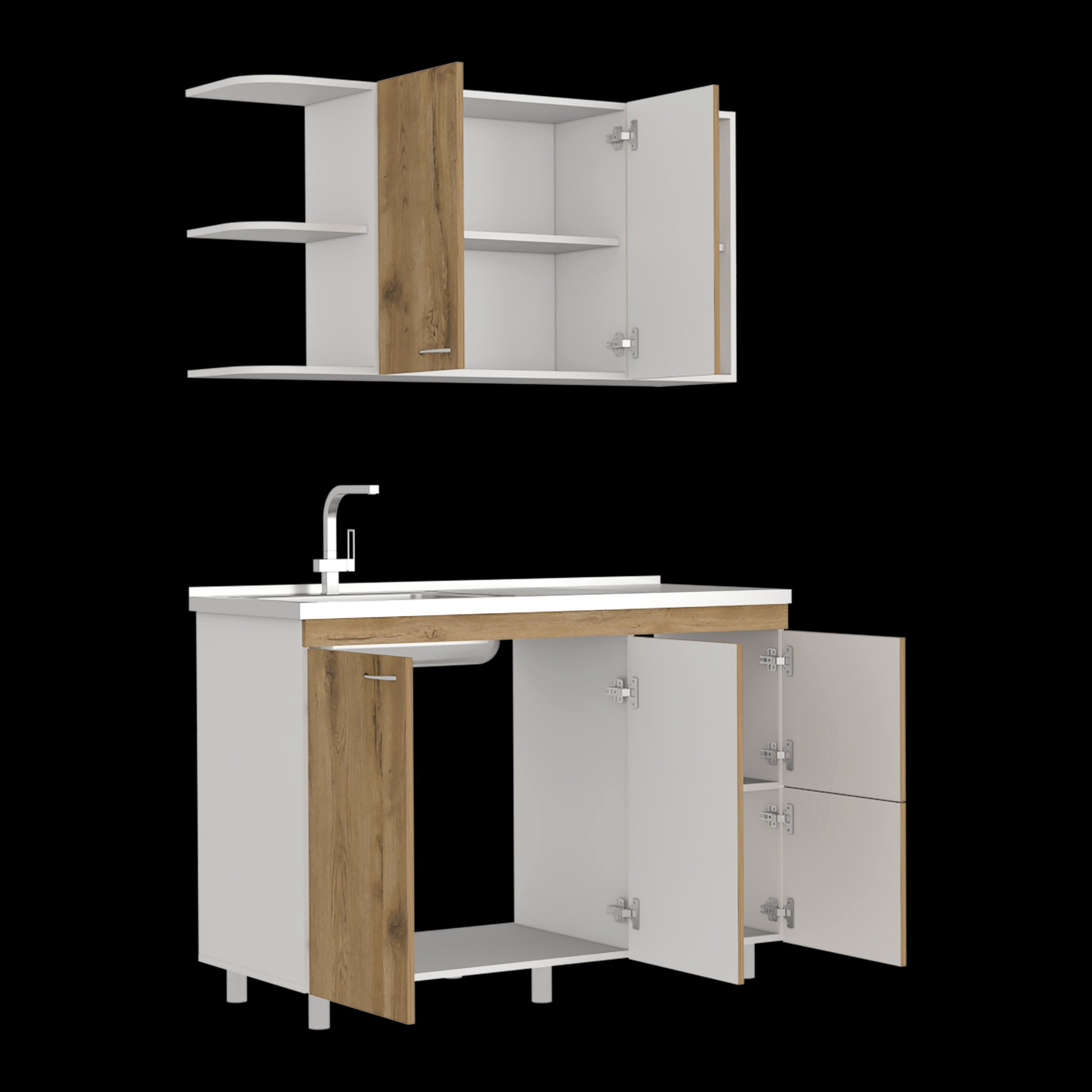 Cocina De 120 Elica Lite Rta Blanco + Macadamia