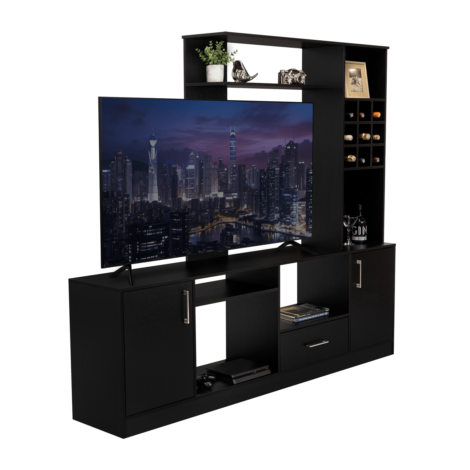 Centro De Entretenimiento 200 X 180 Kava Beijing Tv 60'' Rta Wengue