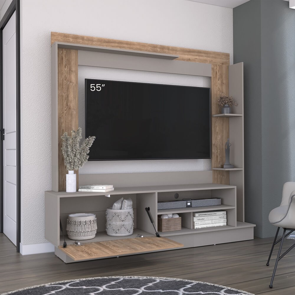 Centro De Entretenimiento Doha Tv 60''  Rta Taupe Fresno N/A