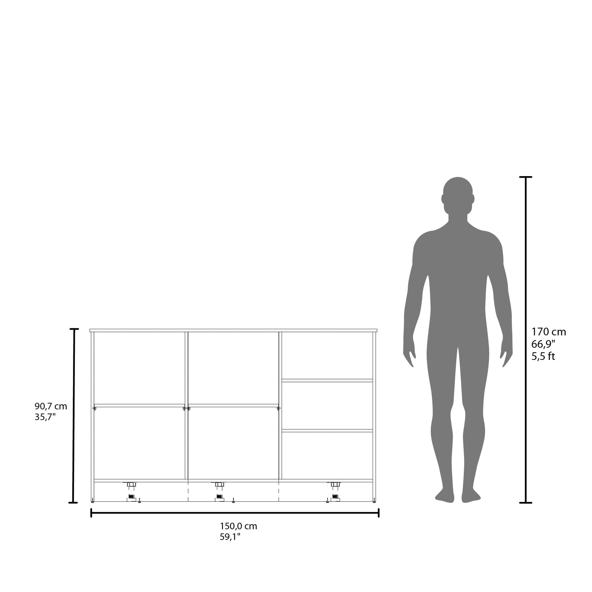 Isla De Cocina Ginger 90X150X67 Rta Azul Fresno Zf