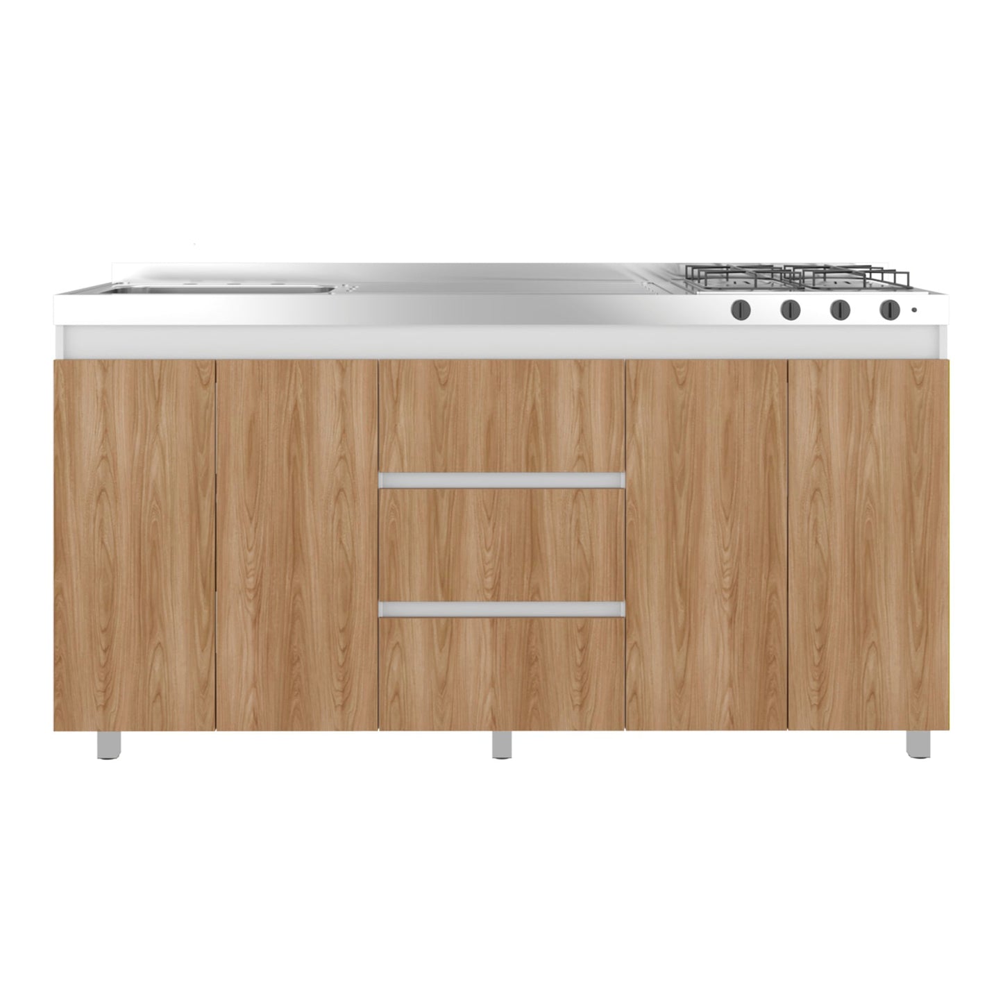 Mueble Inferior Cocina Boreal Izq 89X179X49 Rta Blanco Fresno