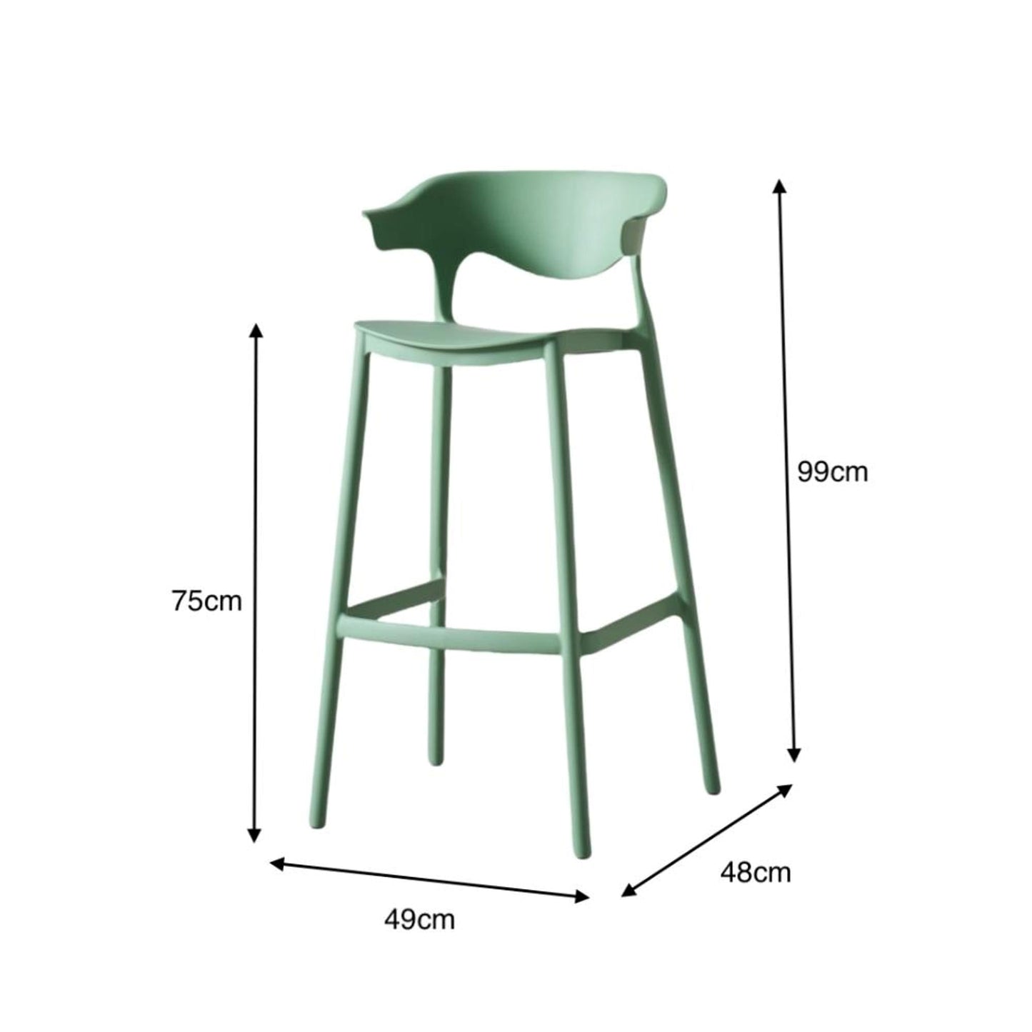 Silla Bar Elena 99X49X48 Rta Oliva
