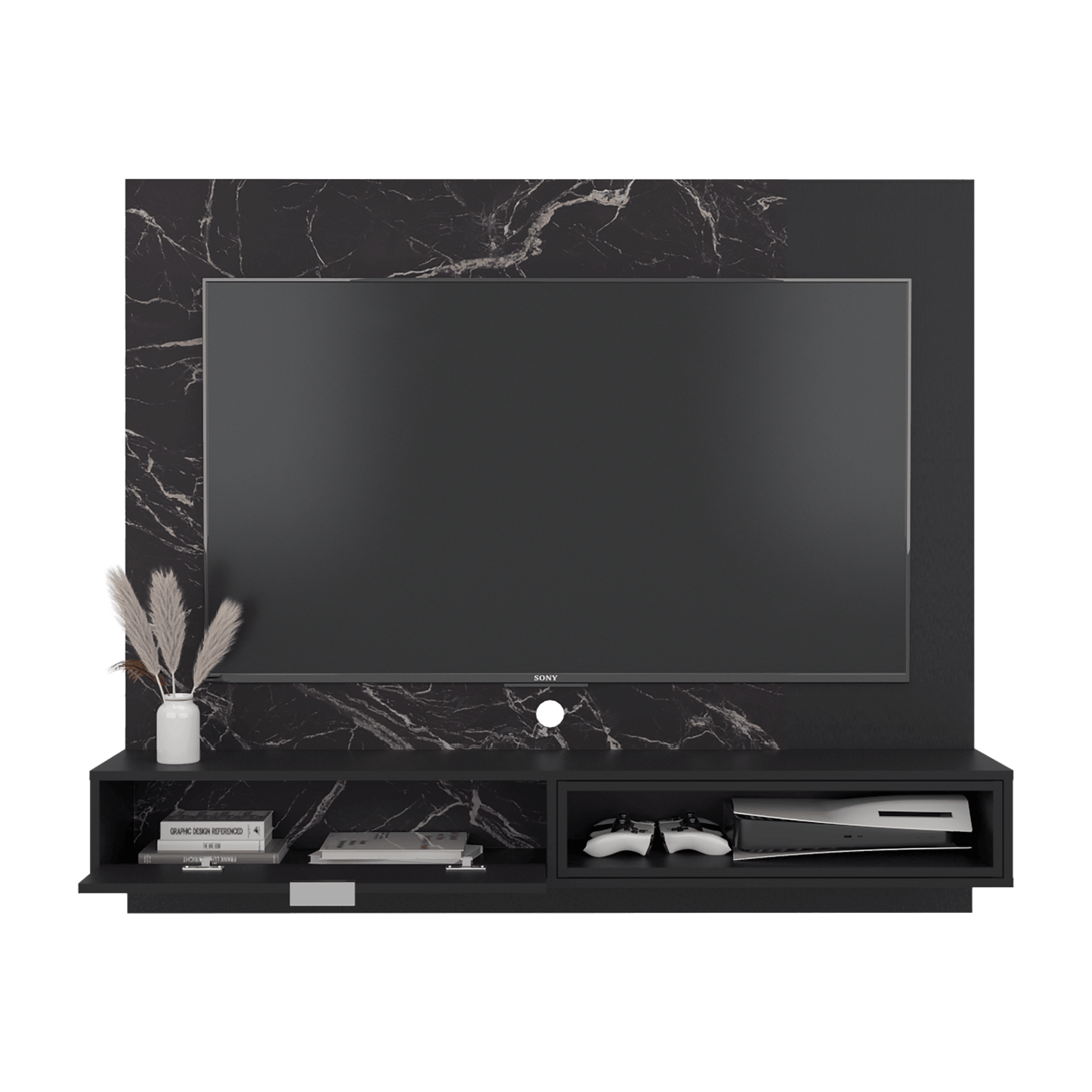 Panel De Tv Funes 130X150X33 Rta Mamba Wengue