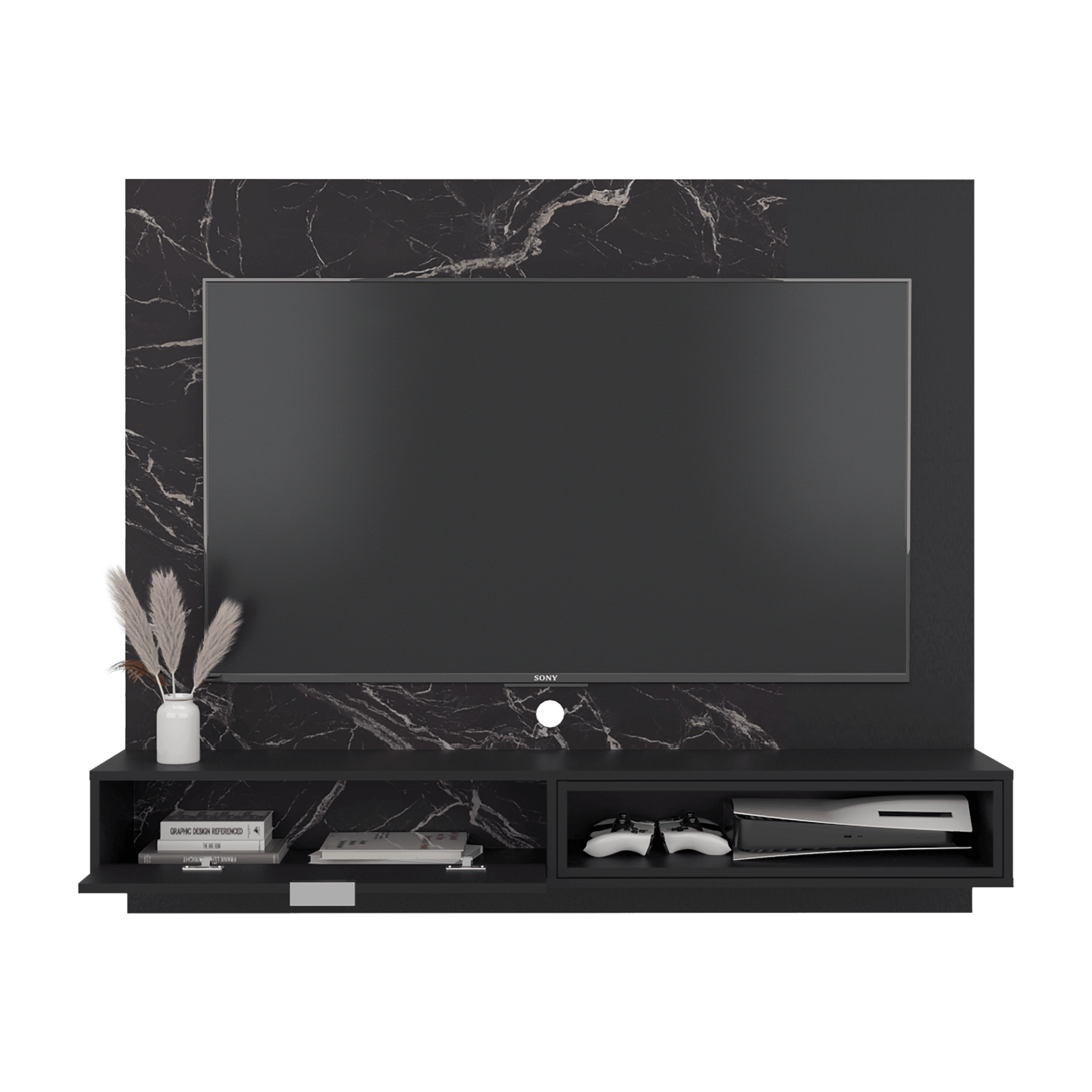 Panel De Tv Funes 130X150X33 Rta Mamba Wengue