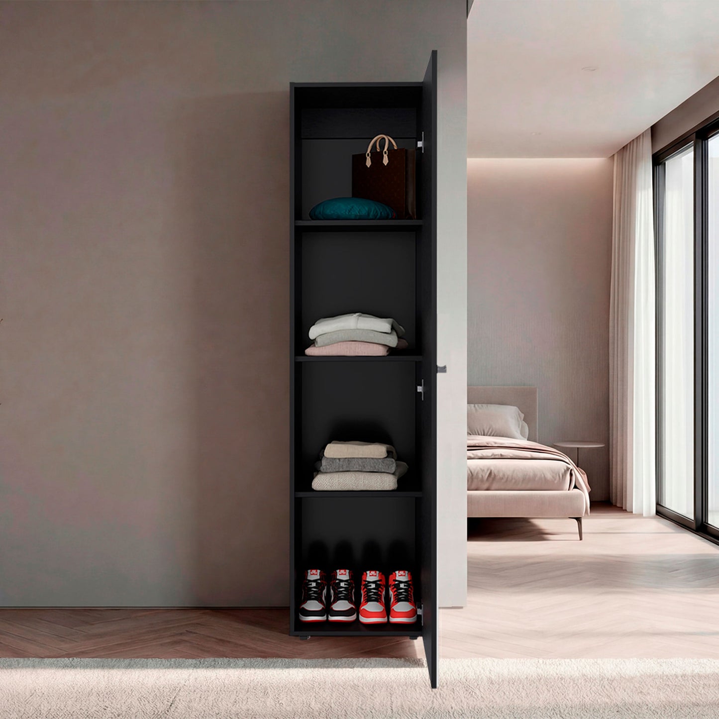 Closet Con Espejo Home Dreams 170X40X40 Rta Wengue Zf