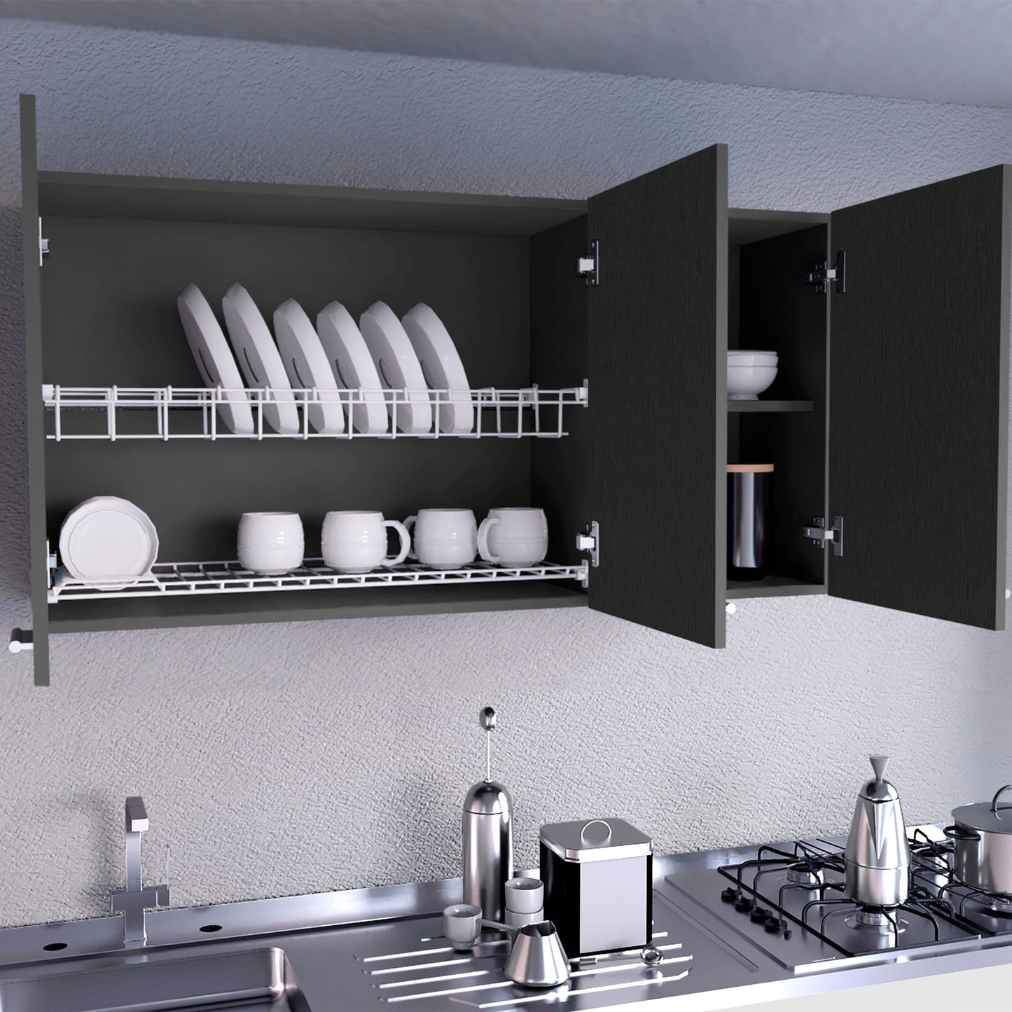 Gabinete Superior De Cocina 60X120X30 Wengue Zf