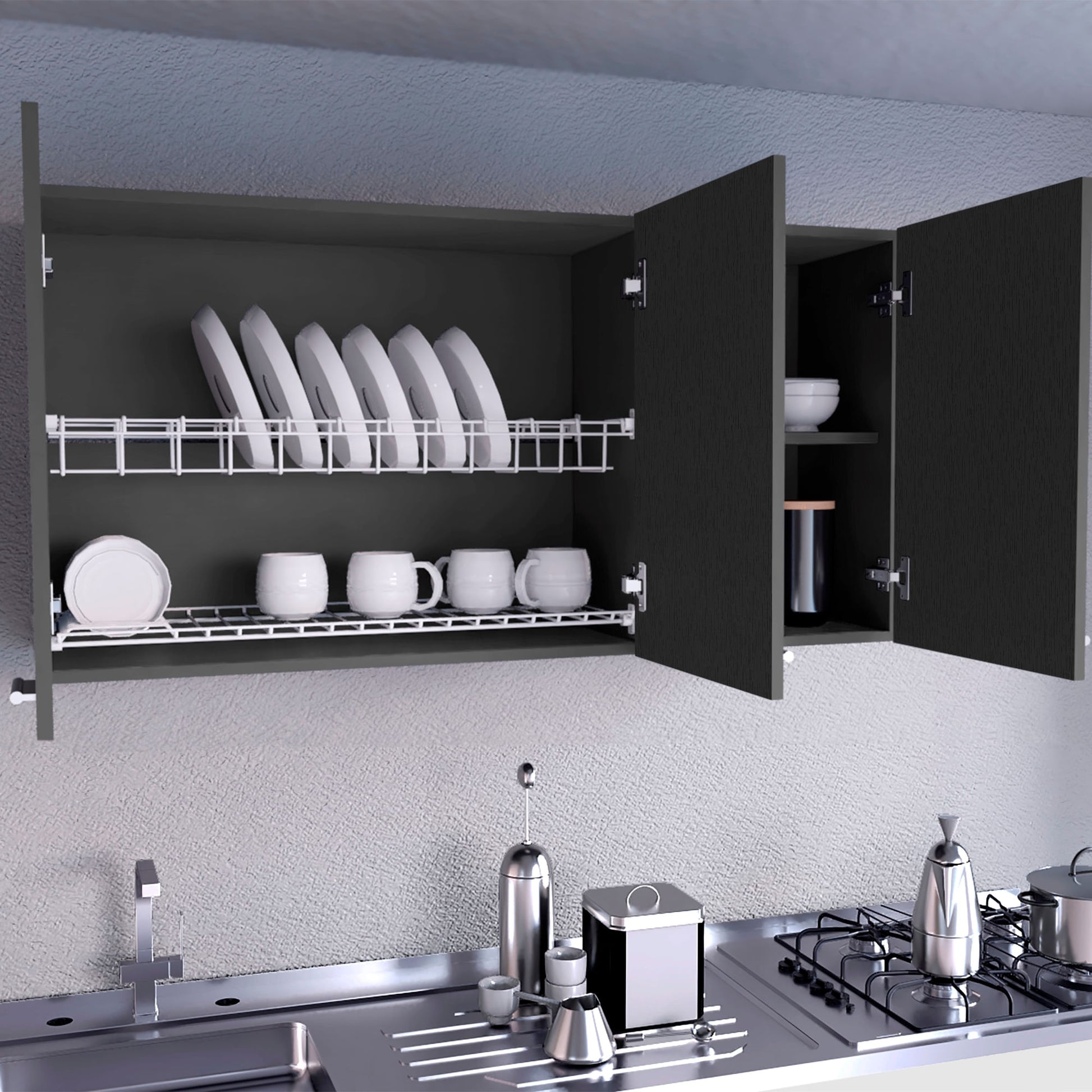 Gabinete Superior De Cocina 60X120X30 Wengue Zf