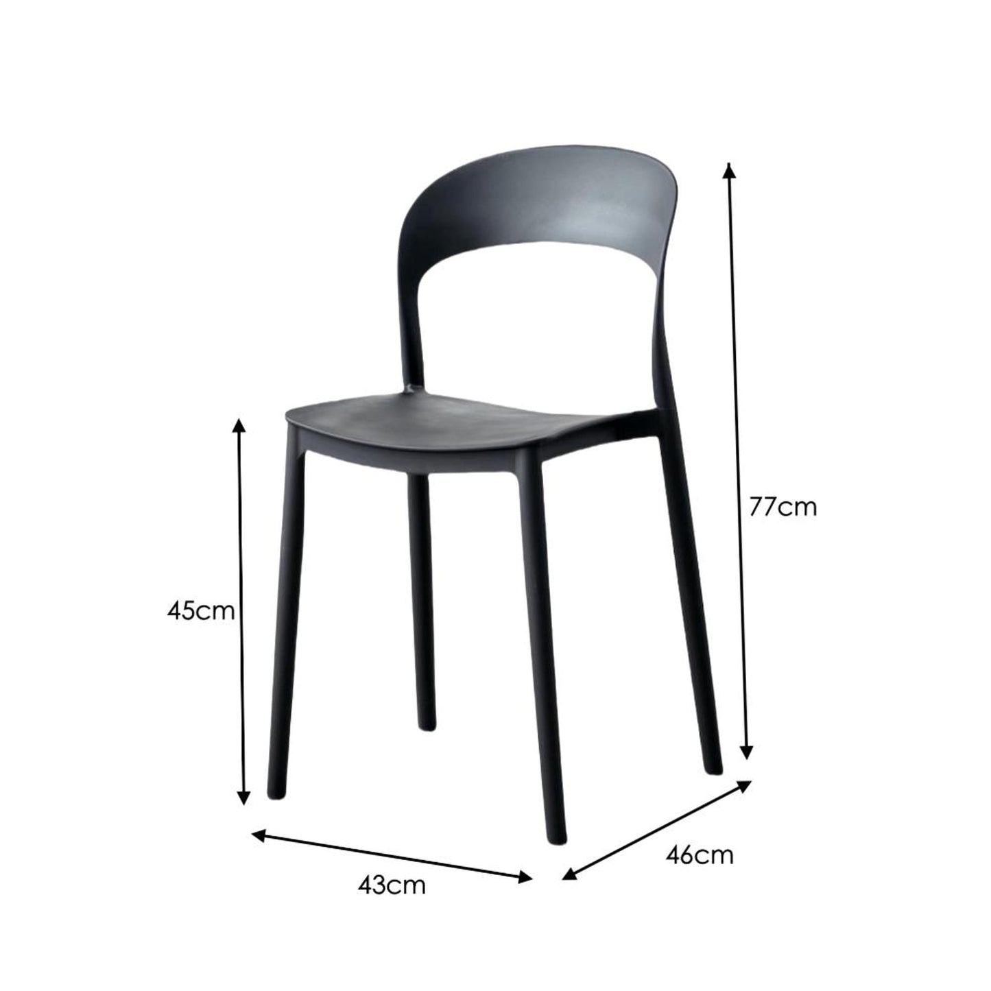 Silla Patrick 77X44X47 Rta Negro