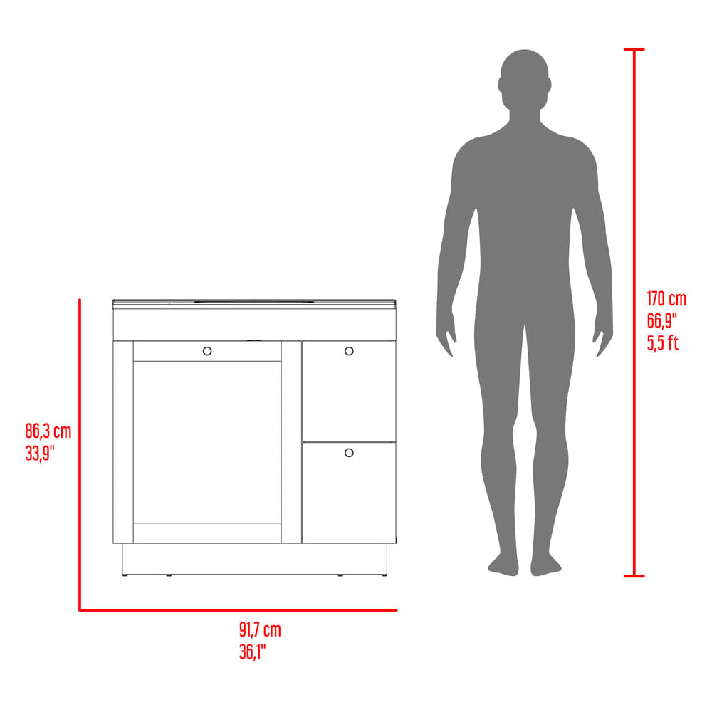 Muebles Para Lavamanos 36 Baluarte 86X91X53 Blanco Zf