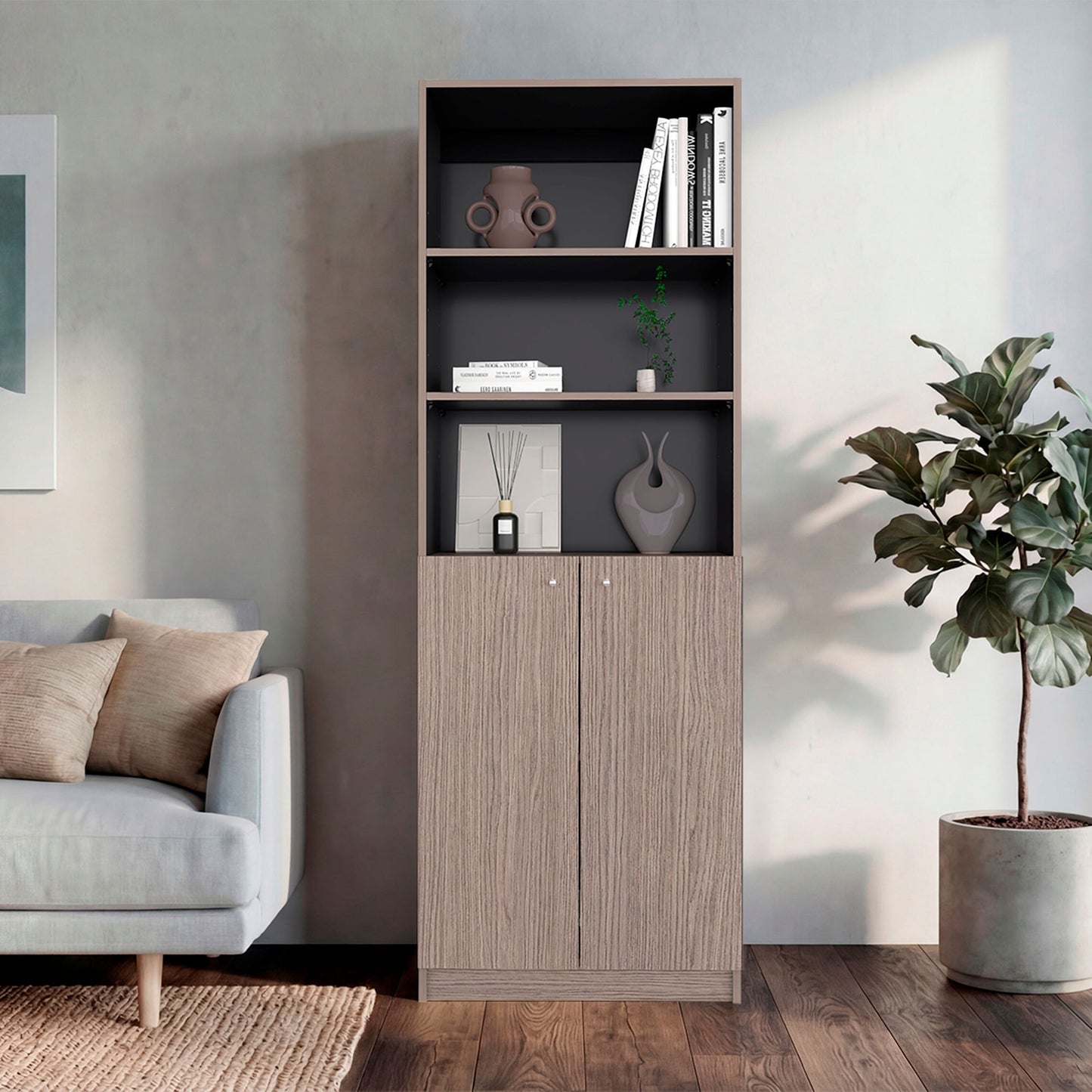 Estante Home E-M4 180X62X31 Rta Positano Wengue Zf