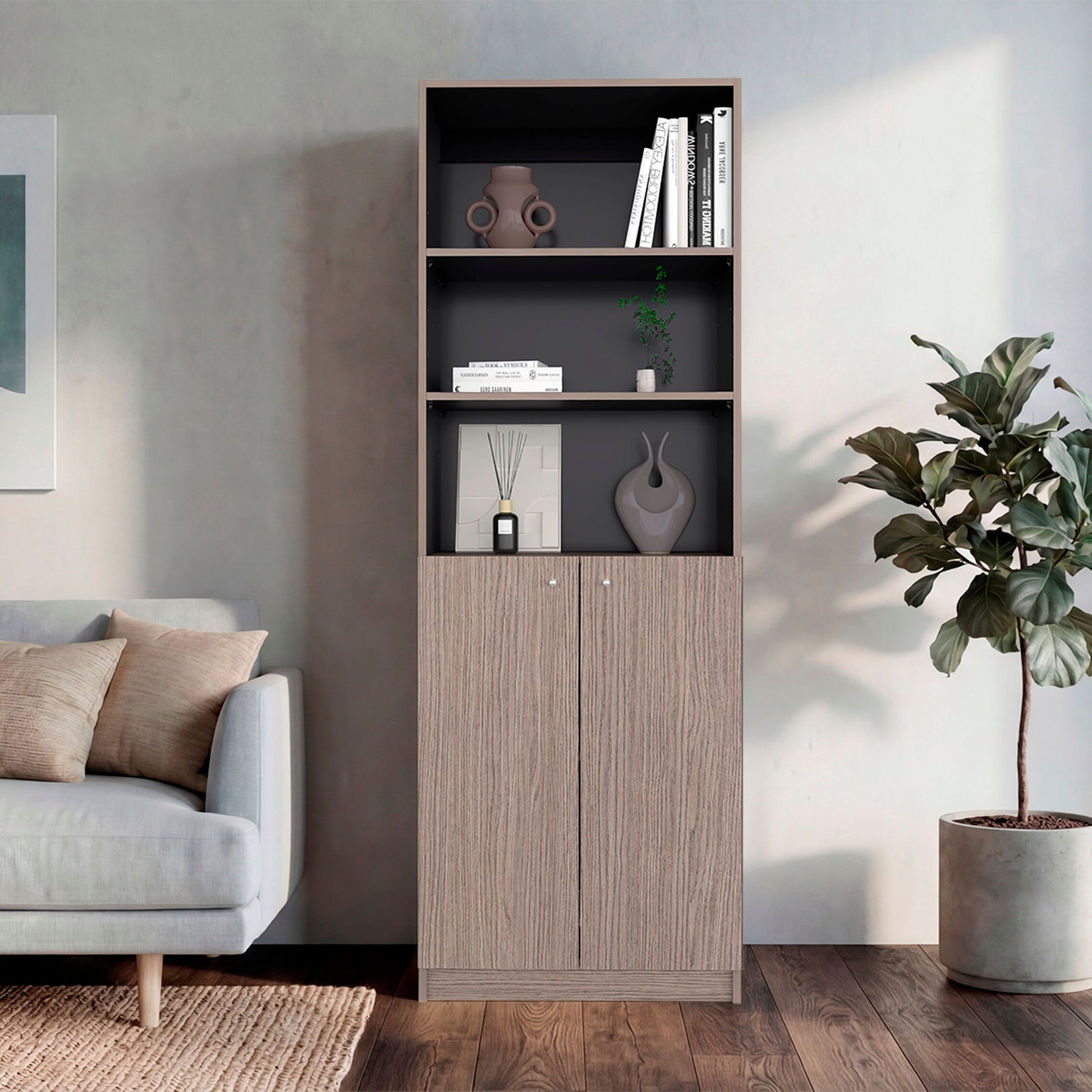 Estante Home E-M4 180X62X31 Rta Positano Wengue Zf
