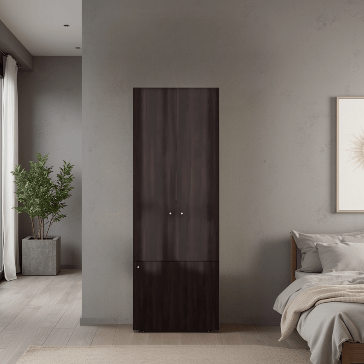 Closet 3 Puertas Tuhogar 170X60X40 Rta Nogal Negro Zf