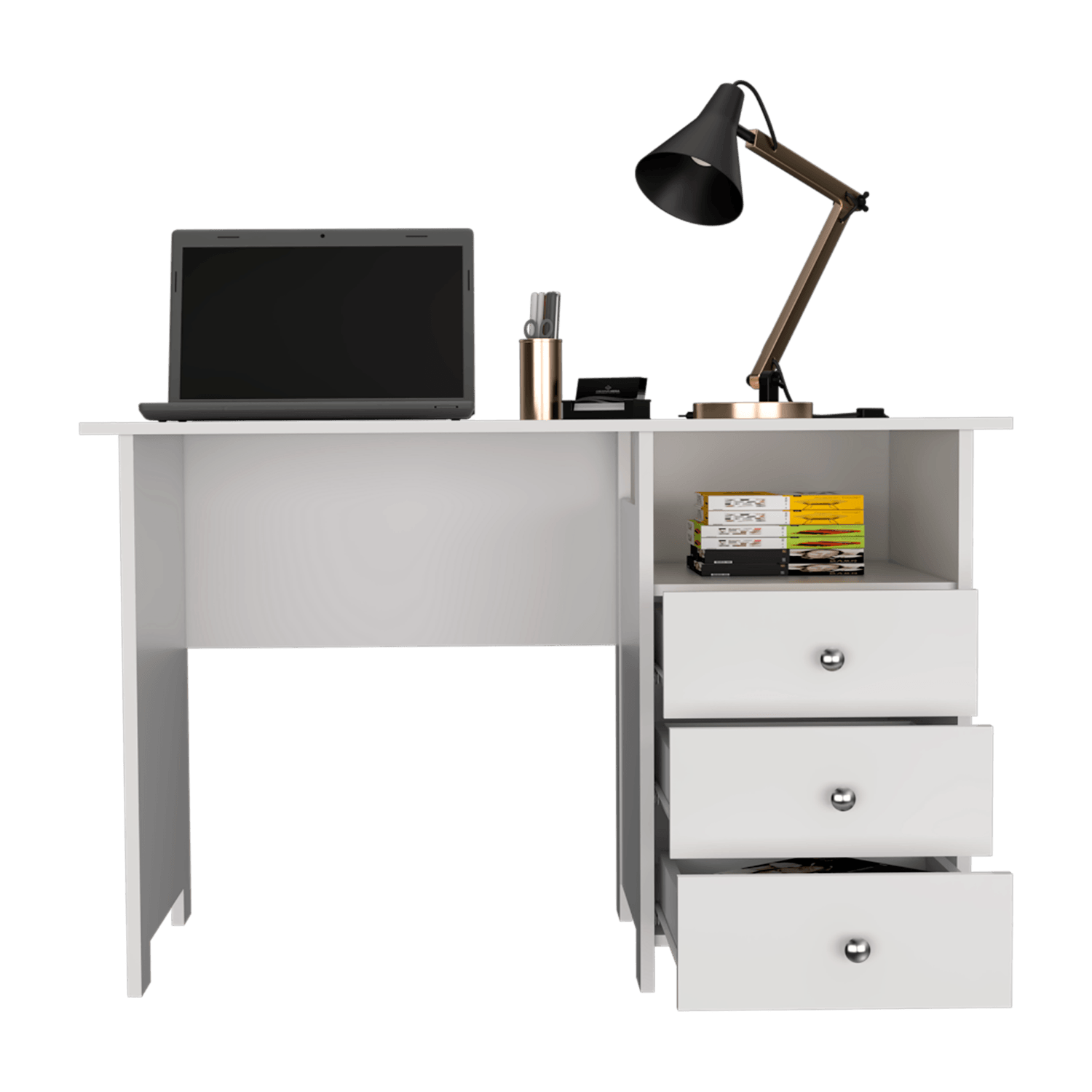 Escritorio Bianco 3 Cajones 75X120X55 Rta Blanco Zf