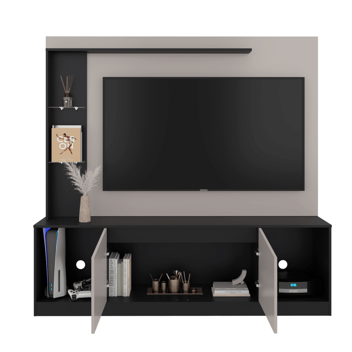 Centro De Tv 65" Cuera 174X180X35 Rta Capri Wengue