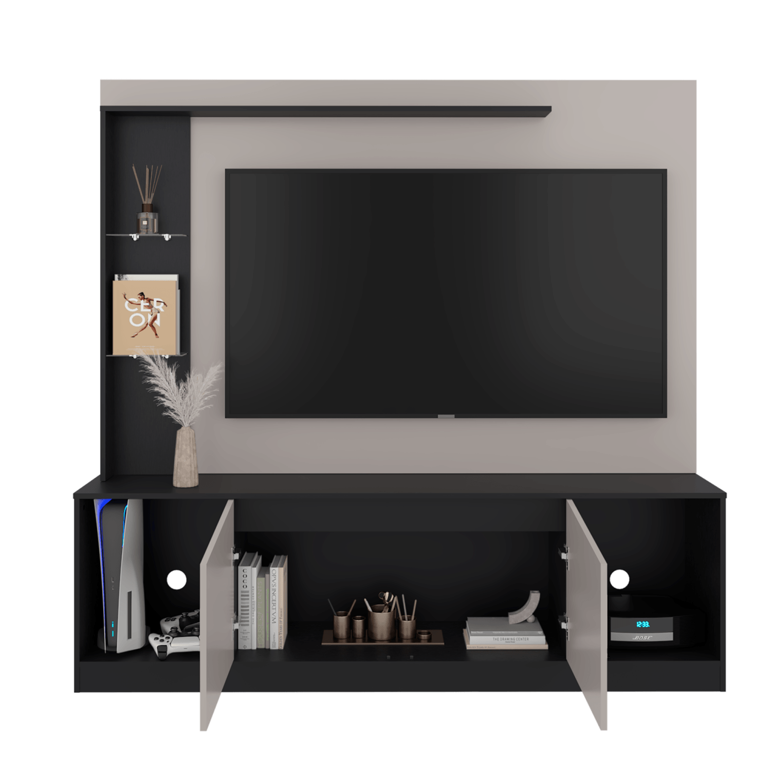 Centro De Tv 65" Cuera 174X180X35 Rta Capri Wengue