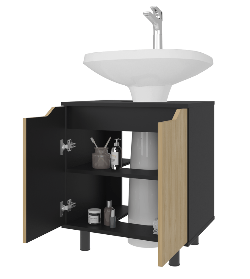 Mueble Lavamos De Pedestal Marlo 63X55X41 Rta Wengue Fresno
