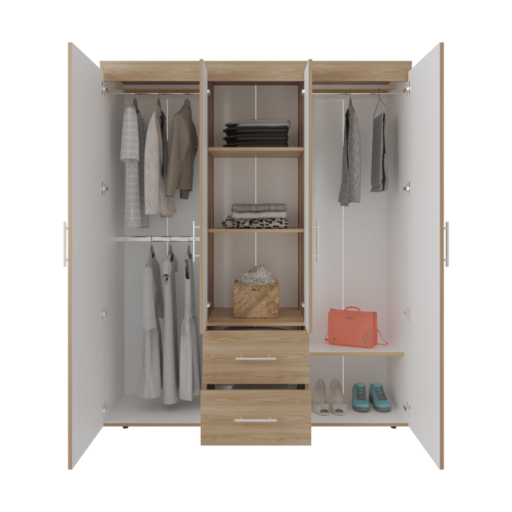 Closet Bariloche Eco 150 177X150X50 Rta Fresno Blanco
