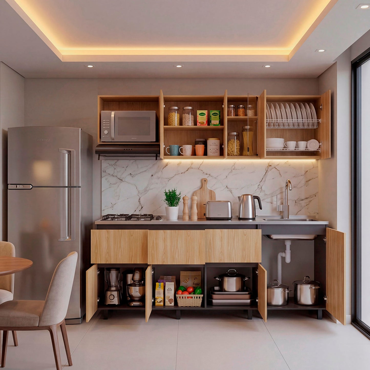 Cocina Lirio 210 Derecha 210X212X52 Rta Fresno Eu
