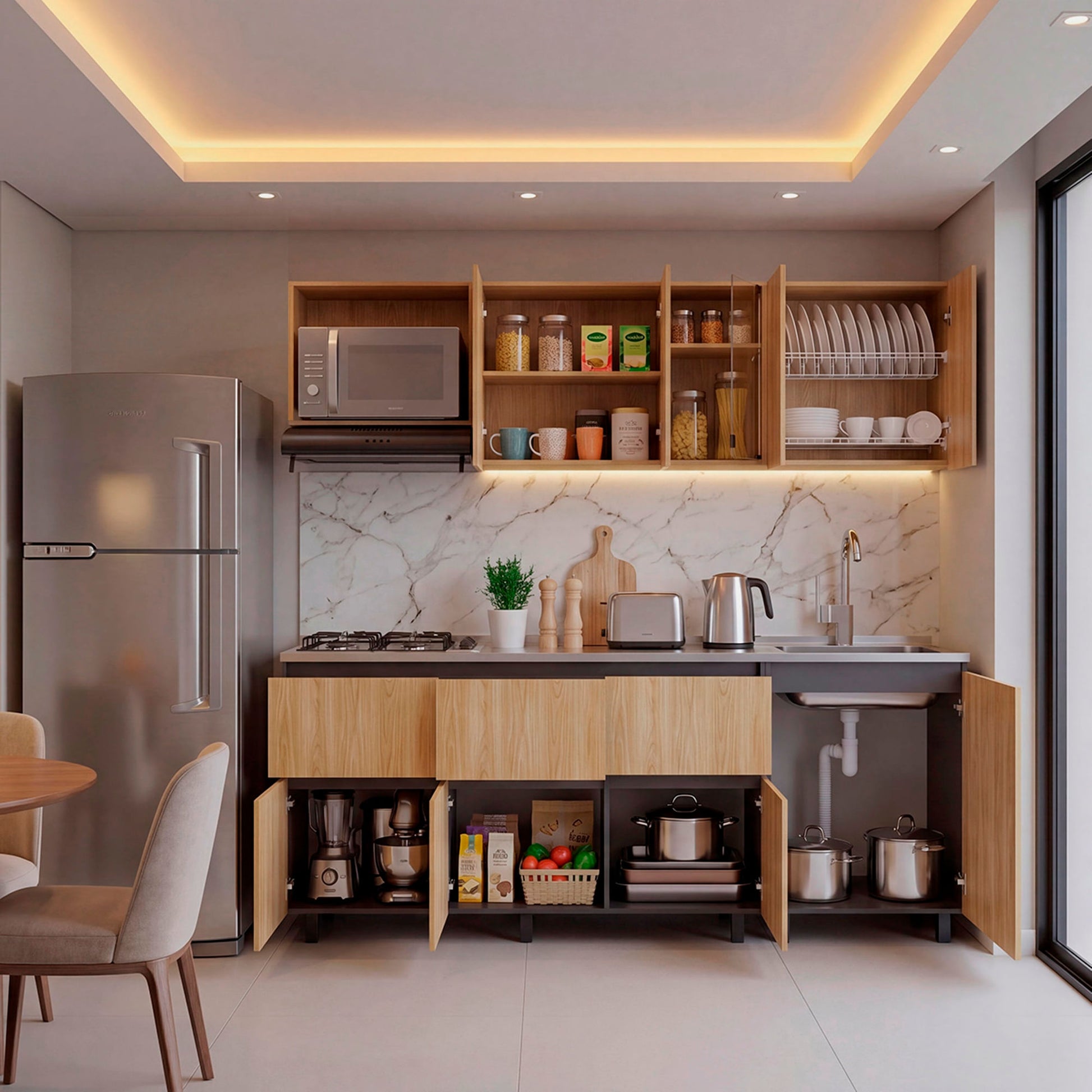 Cocina Lirio 210 Derecha 210X212X52 Rta Fresno Eu