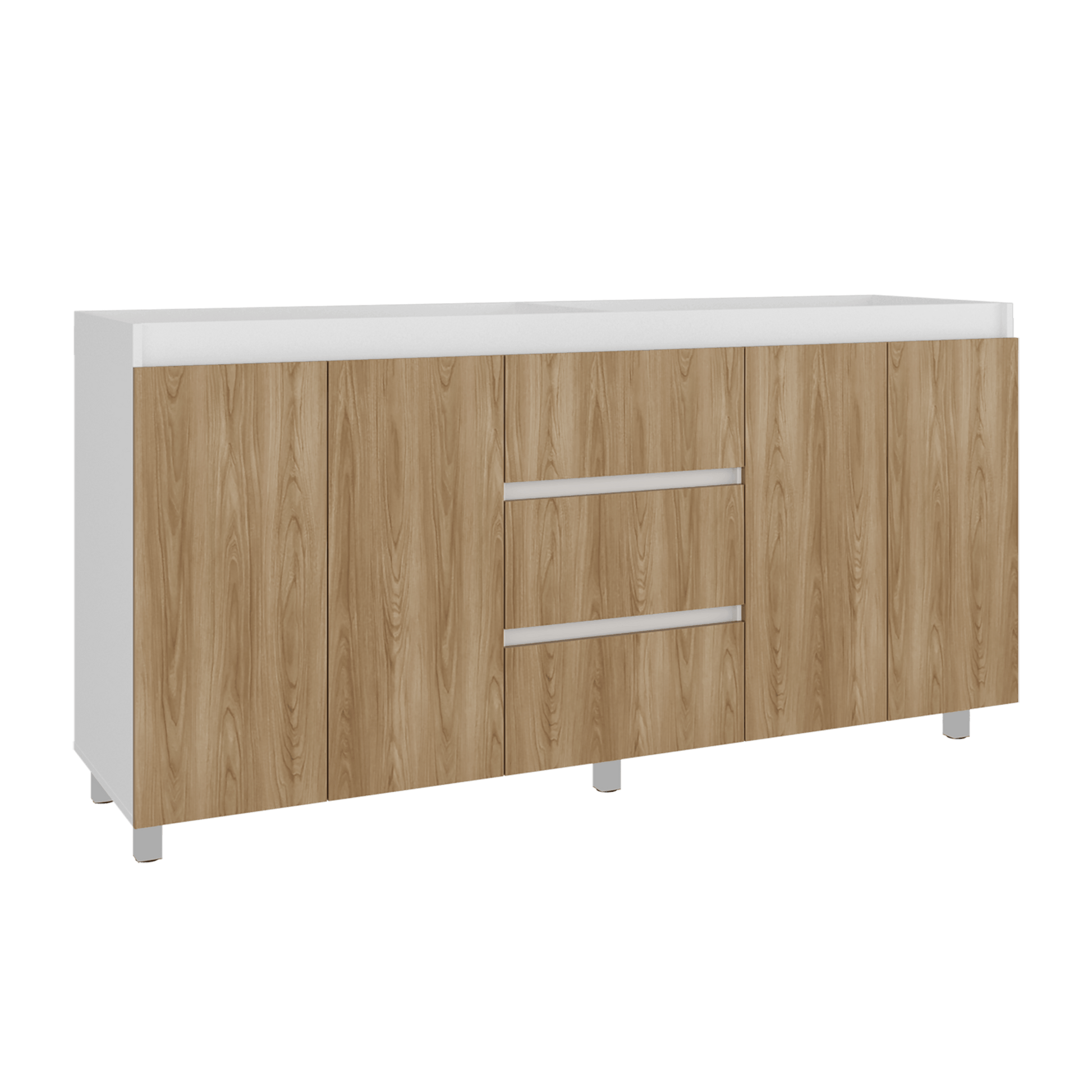 Mueble Inferior Cocina 180 Boreal 89X179X49 Rta Blanco Mqz Fresno Eu