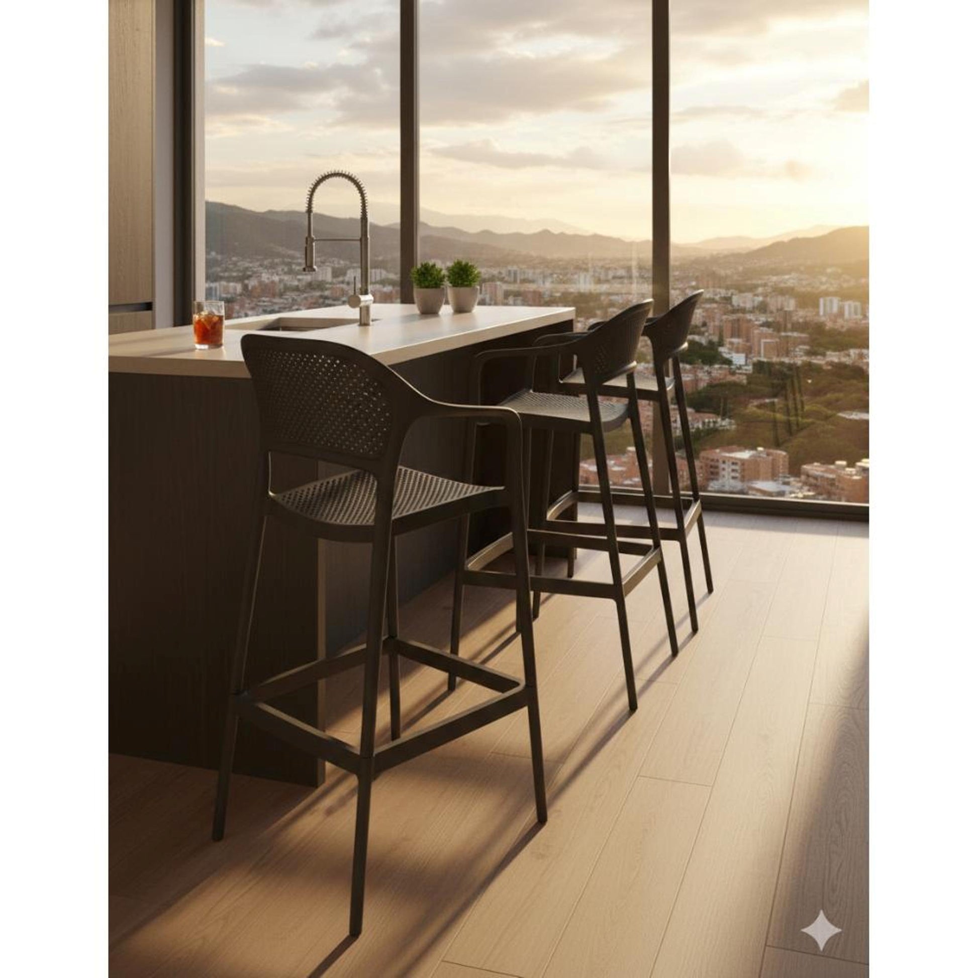 Silla Bar Curitiva 109X56X56 Rta Negro