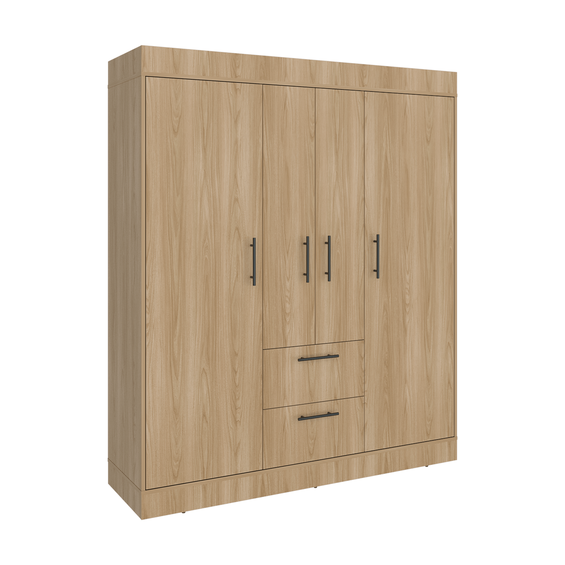 Closet 150 Vm 4 Puertas 2 Cajones 177X150X50 Rta Fresno Eu Wengue