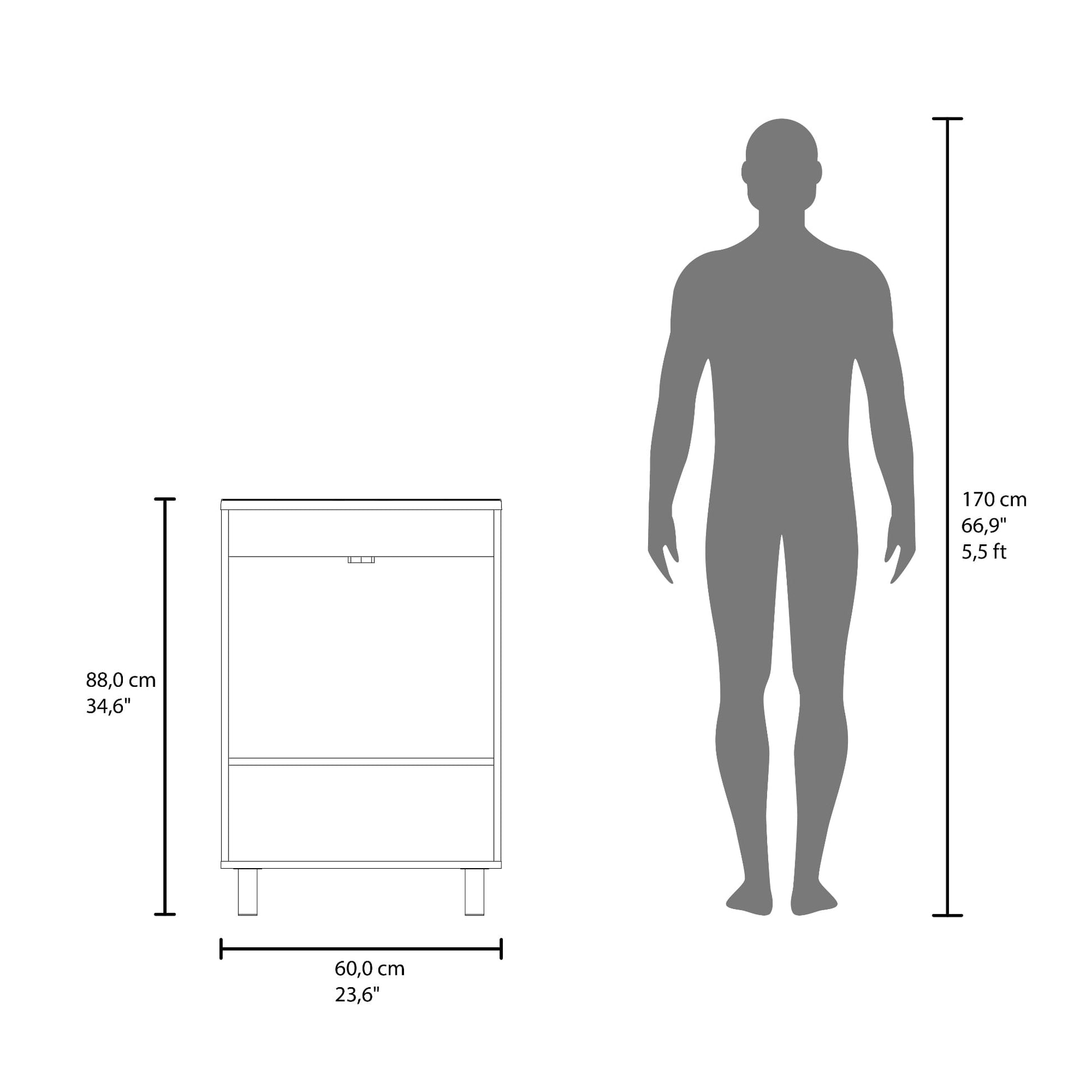 Mueble Lavamanos Haysi 86X59X44 Rta Wengue Zf
