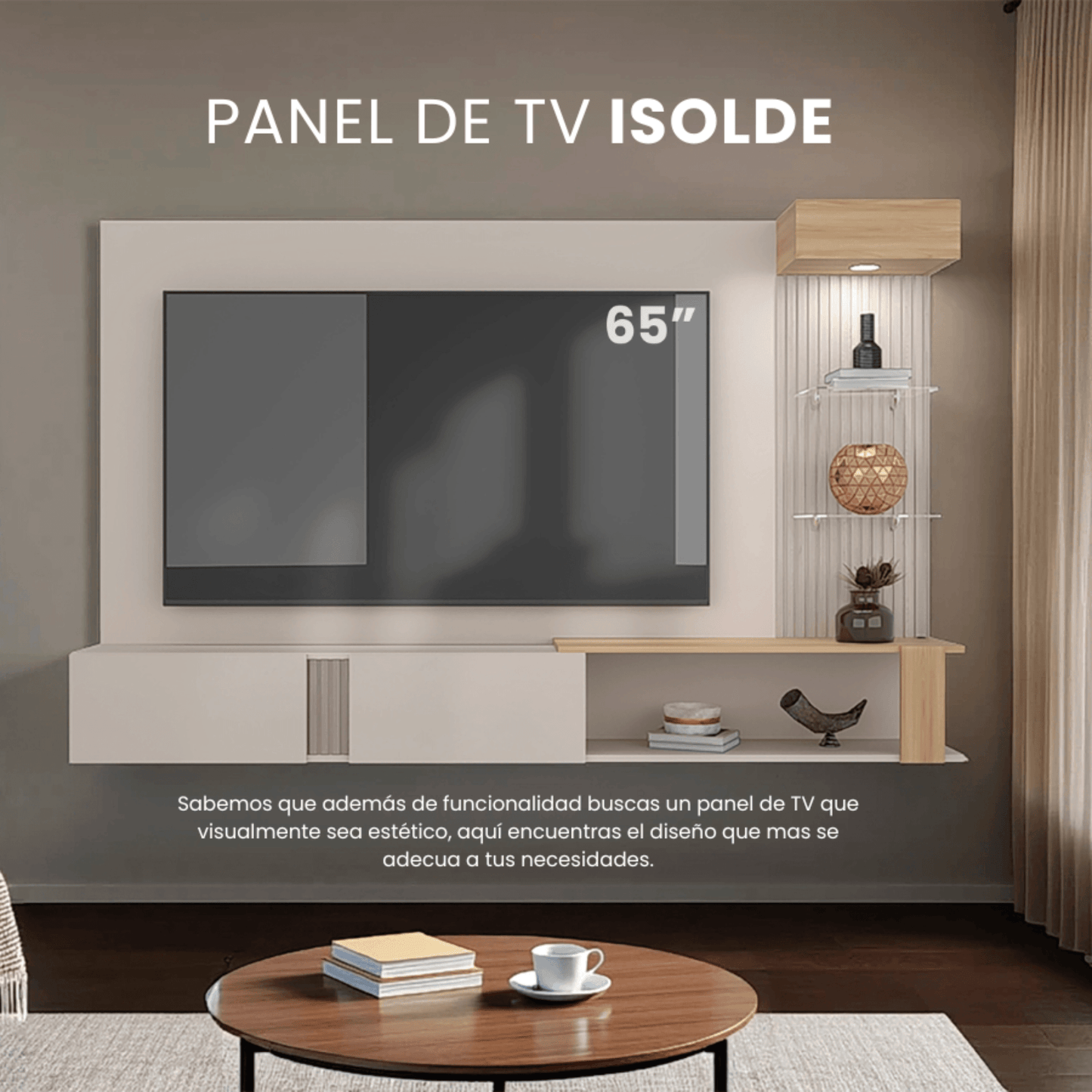 Panel De Tv Isolde 132X208X734 Rta Capri Fresno