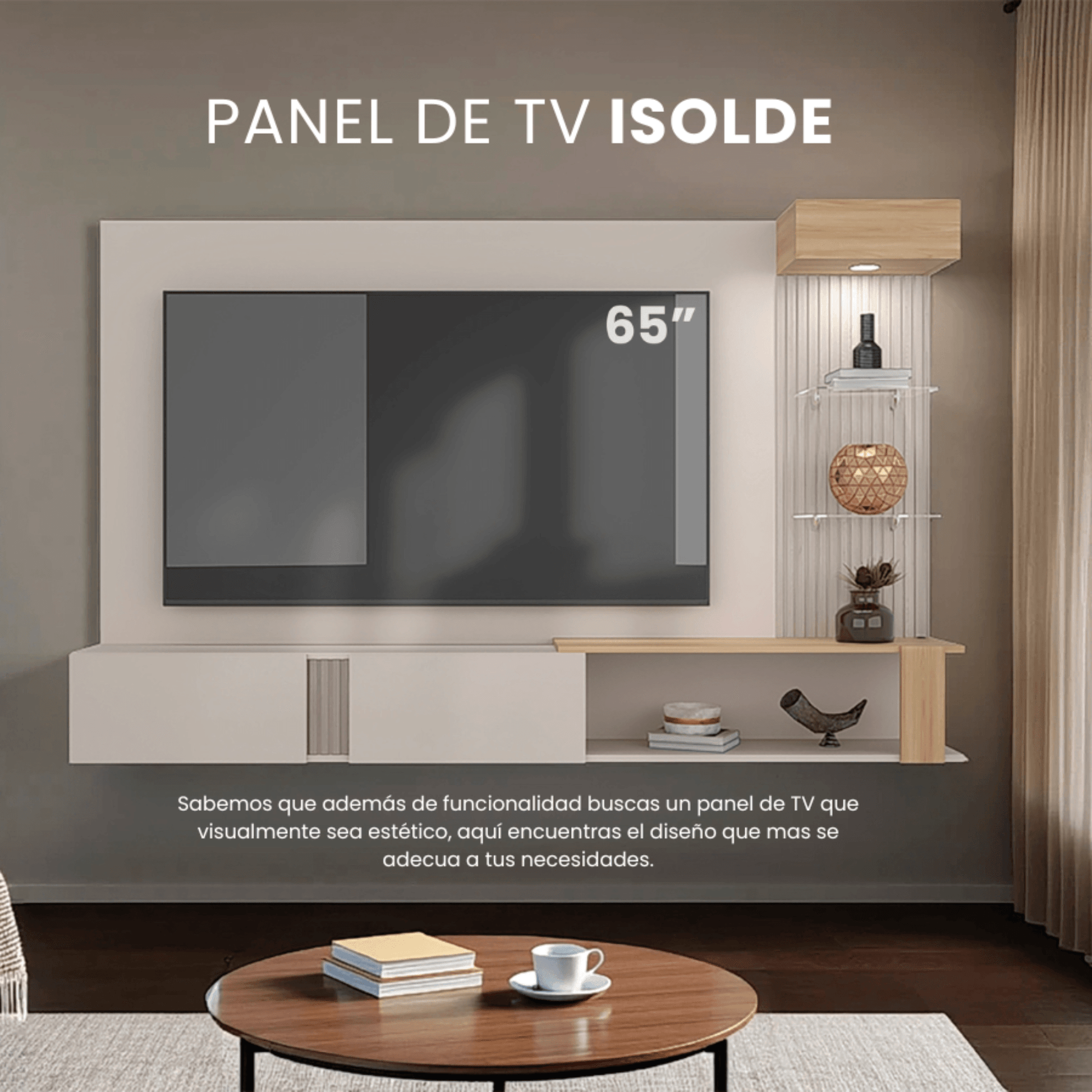 Panel De Tv Isolde 132X208X734 Rta Capri Fresno