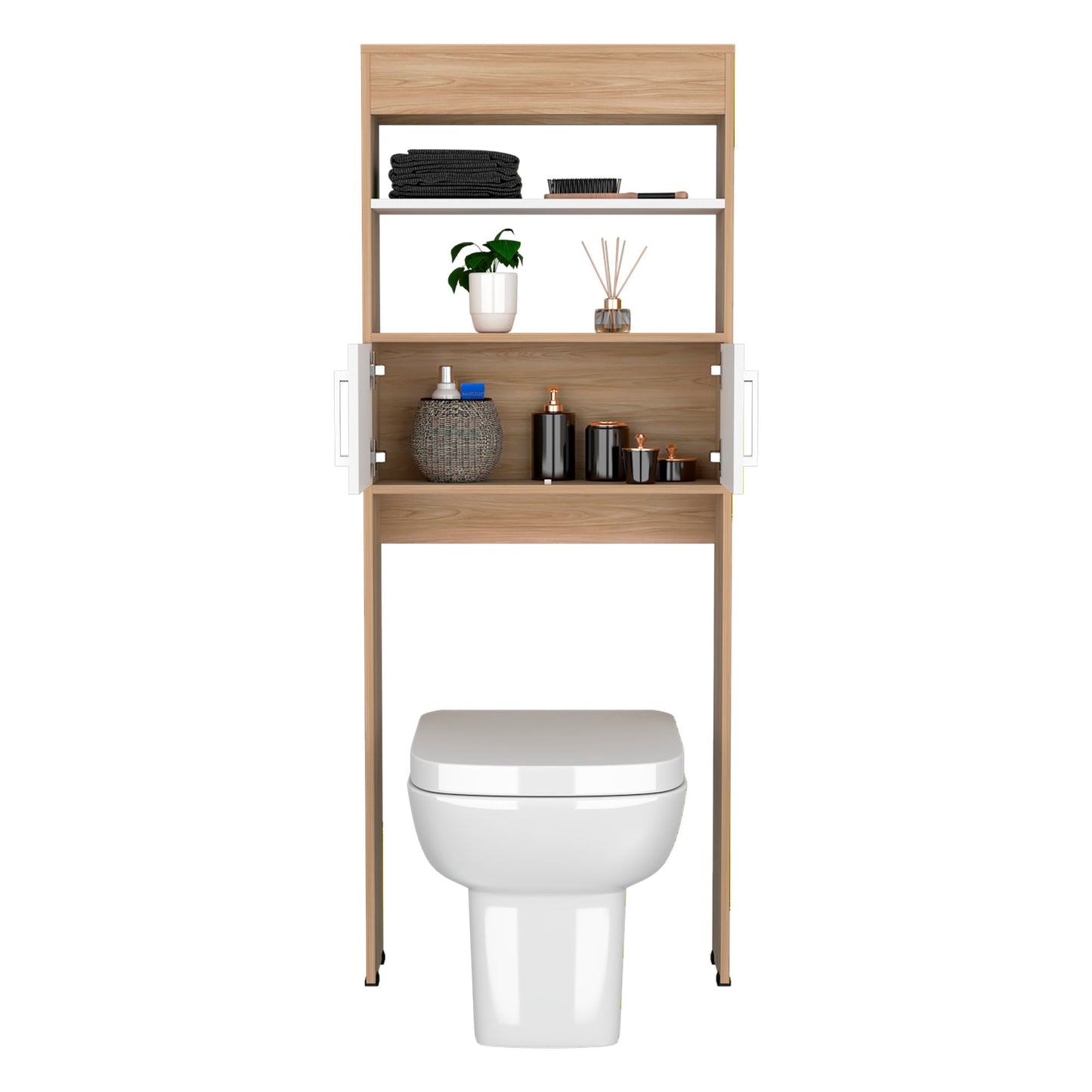 Mueble Optimizador Wc Bath Bi Color Rta Fresno Blanco