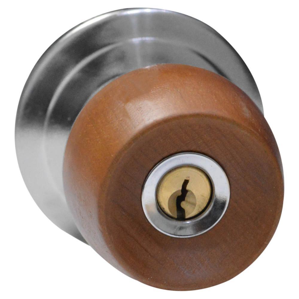 Chapa Bola Alcoba Pmadera Uduke Color Miel Escudo Cromado 5831Qjm Ht20175S