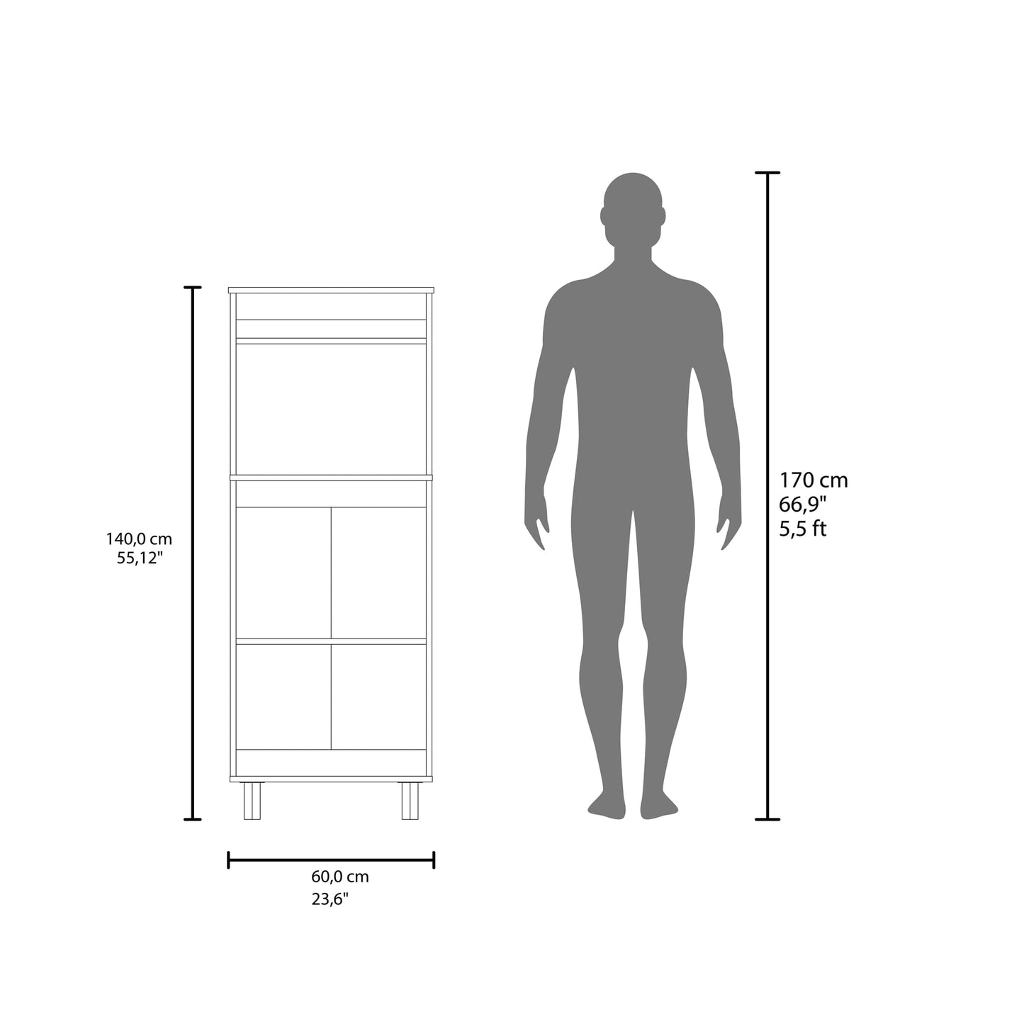 Mueble Microondas Alani 140X60X35 Rta Blanco Zf