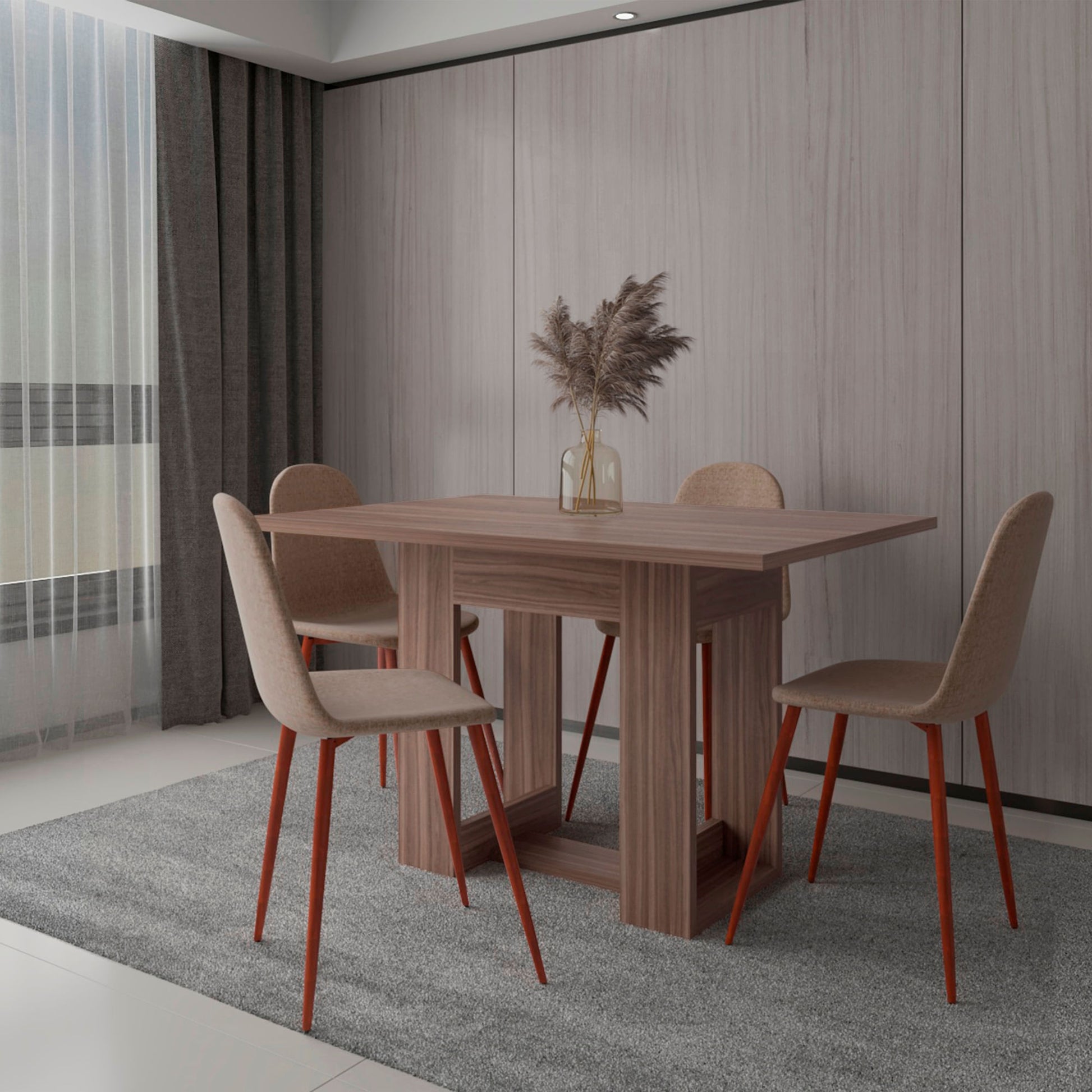 Mesa Comedor Volterra 120 Rta Caramelo N/A