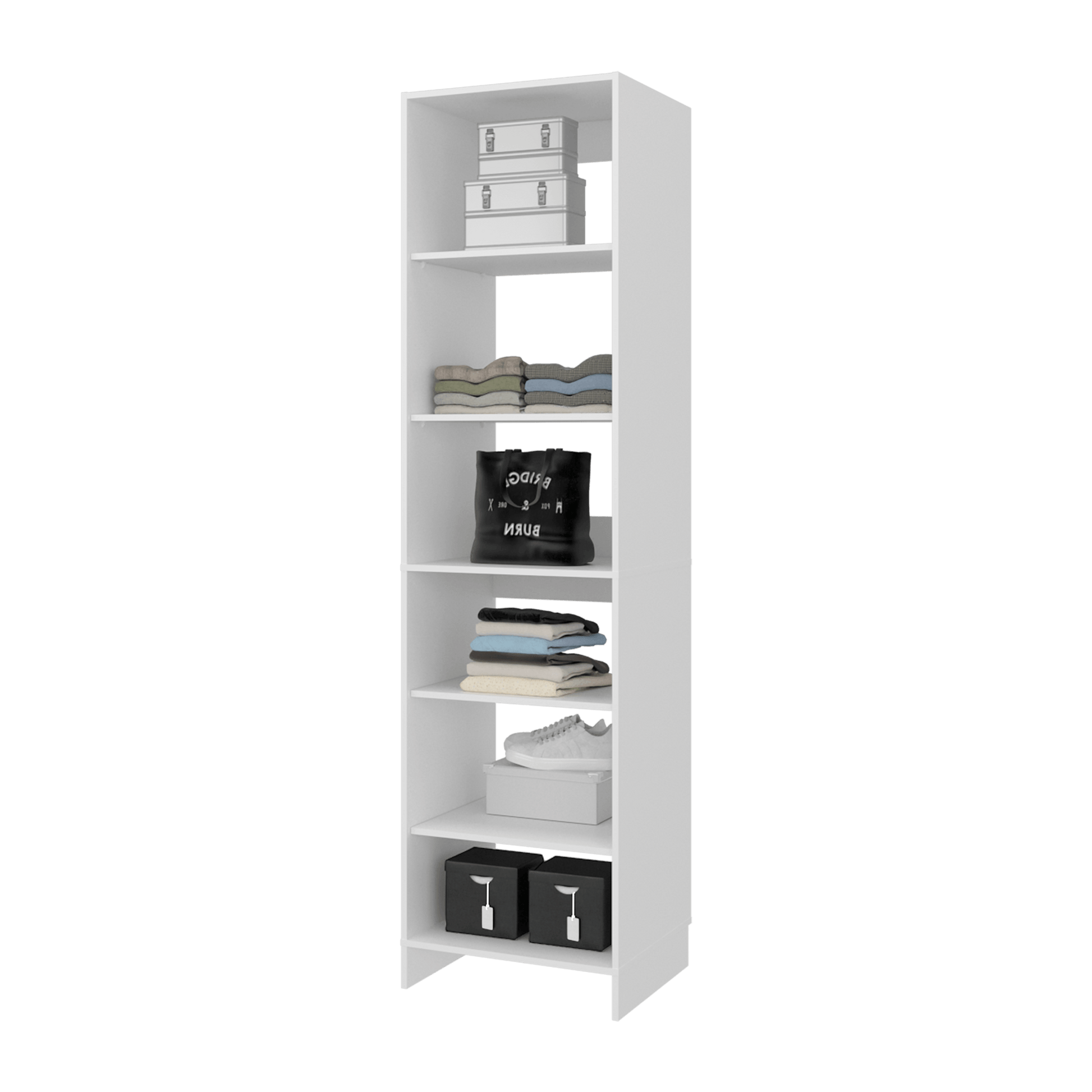 Closet Eco 4 Estantes 213X55X48 Kronos Blanco Zf