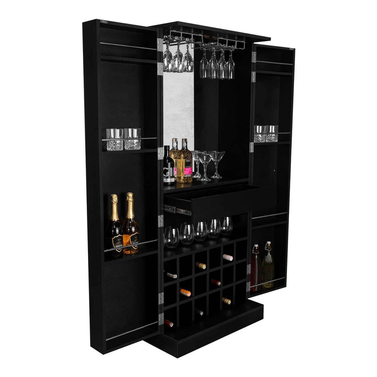 Bar Malbec Con Espejo Alto Rta Wengue N/A
