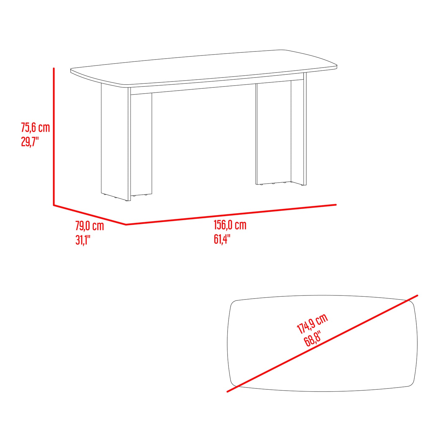 Comedor Bankok 75,6X156X79 Rta  Fresno Europeo