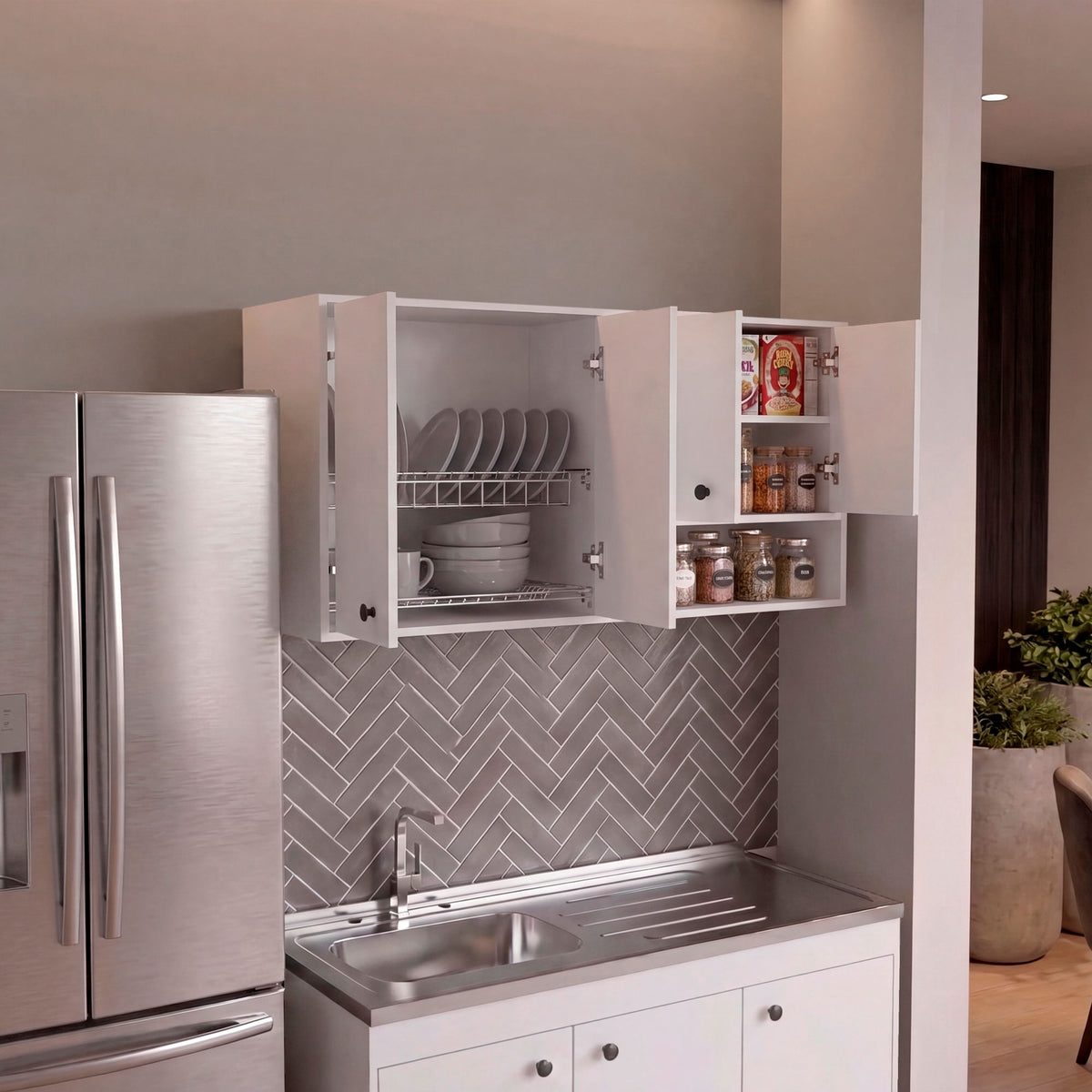 Mueble Superior De Cocina Napoles 60X120X35 Rta Blanco Zf