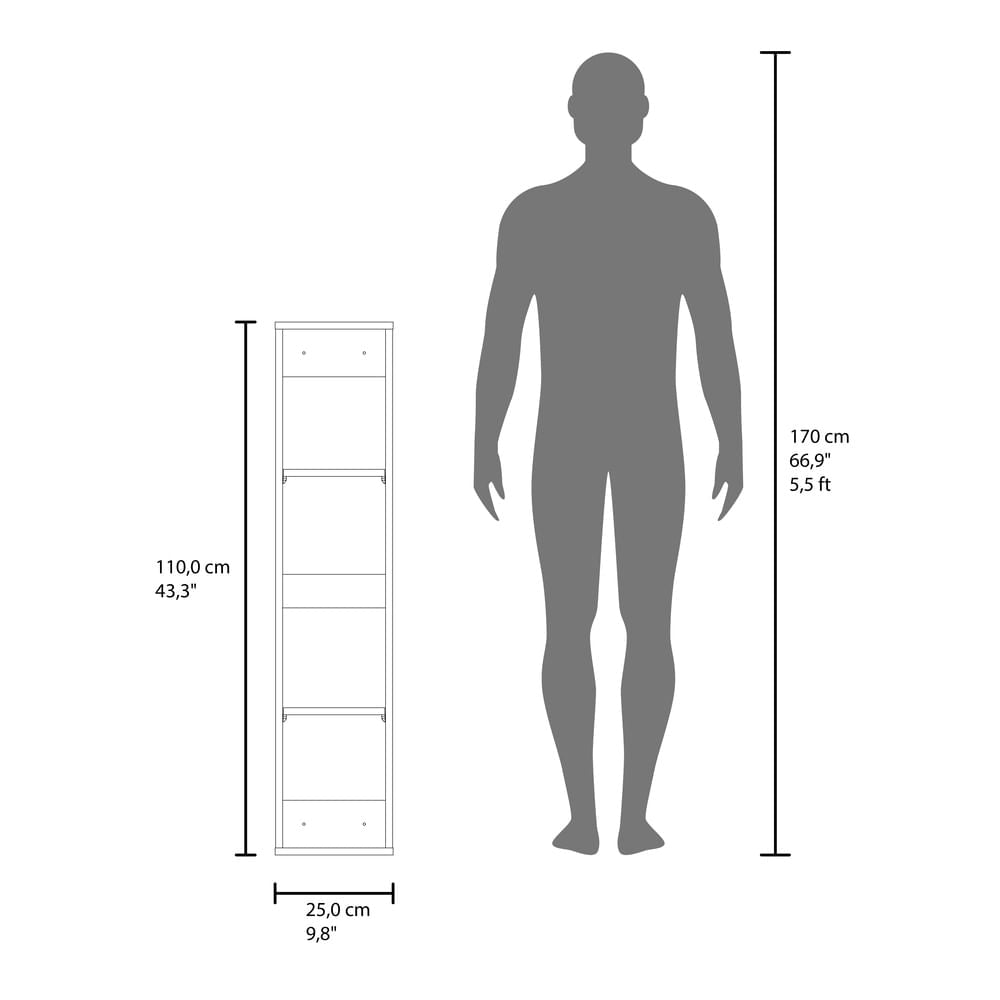 Armario De Pared Dos Puertas 110X25X21 Rta Capri Blanco Zf