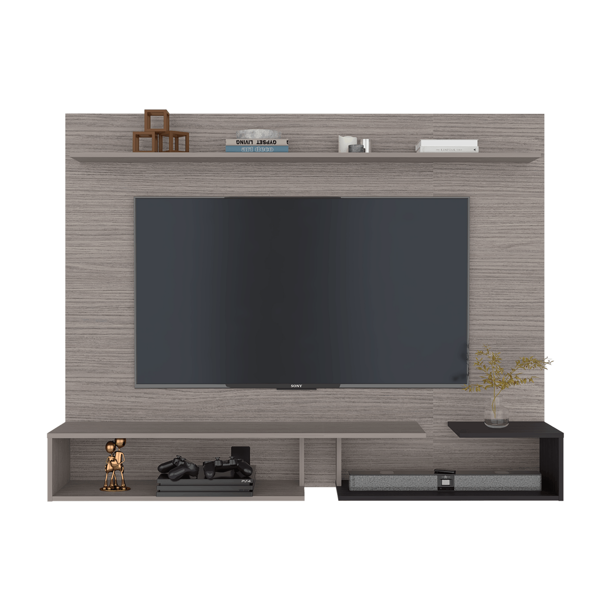 Panel De Tv 65" Desa 128X164X28 Rta Positano Wengue Zf