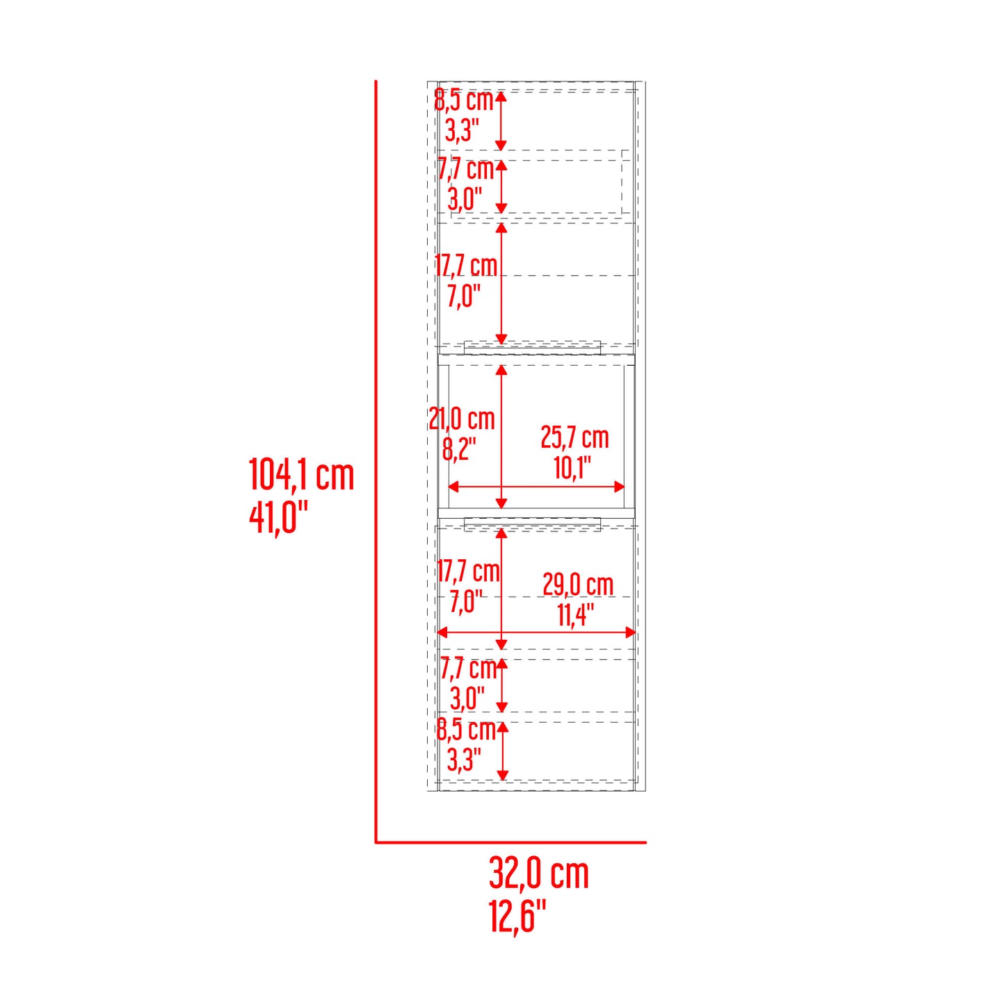 Mueble Auxiliar De Baño Kioto 104X32X25 Rta Bardolino Zf
