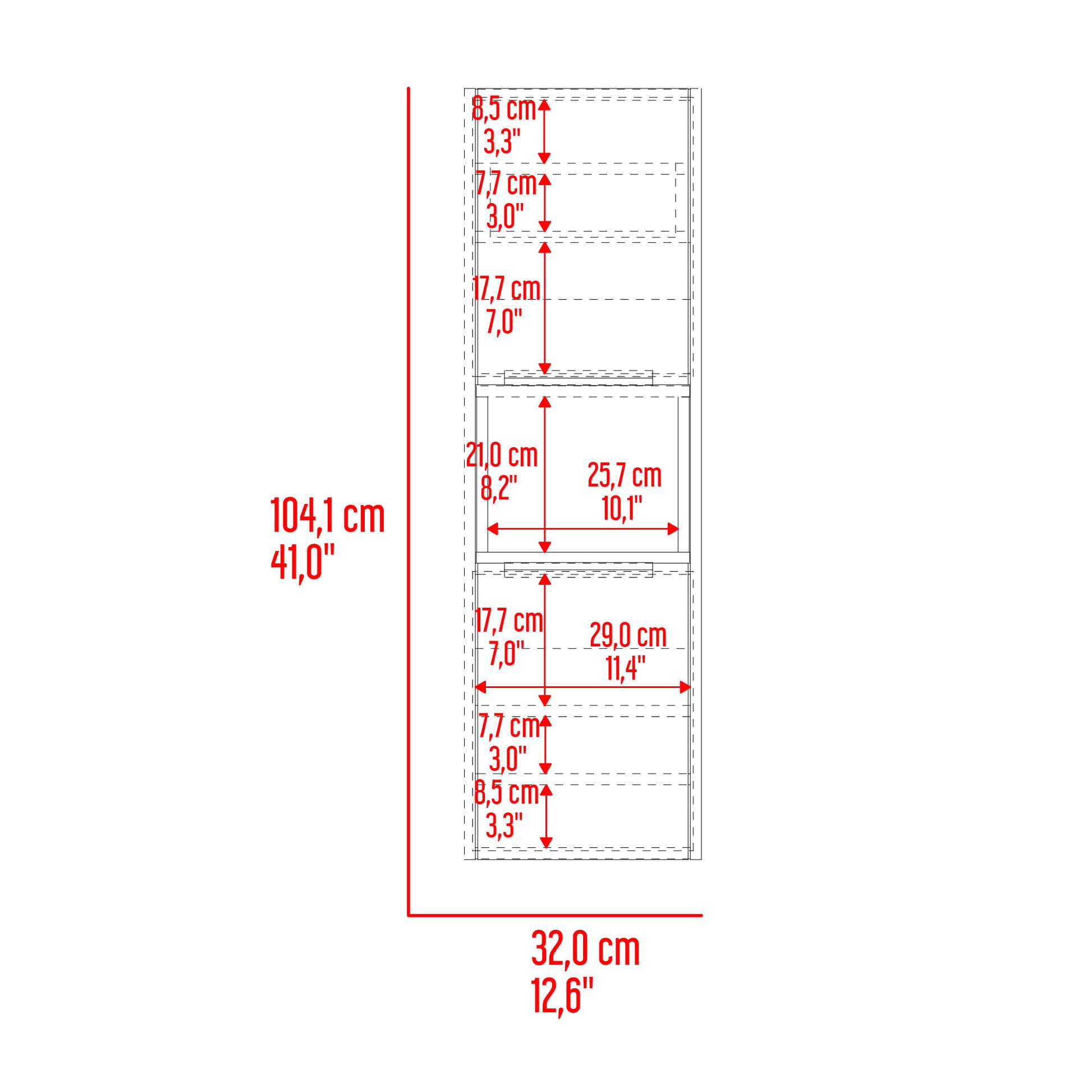 Mueble Auxiliar De Baño Kioto 104X32X25 Rta Bardolino Zf