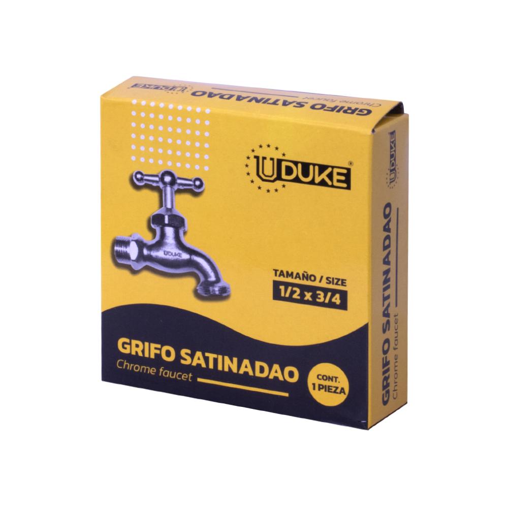 Grifo Satinado Cromado Uduke En Caja Chapola Metalica Ht20580