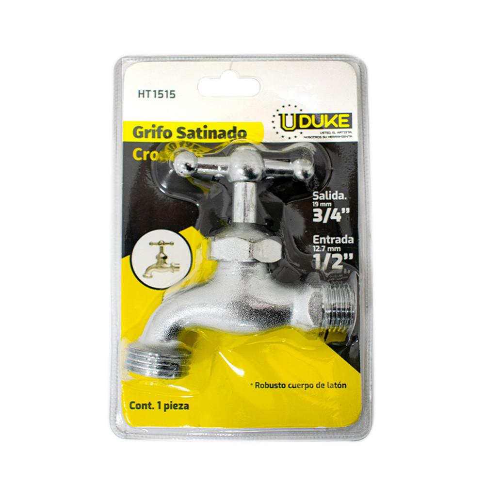 Grifo Satinado Cromado Uduke Chapola Metalica En Blister Ht1515