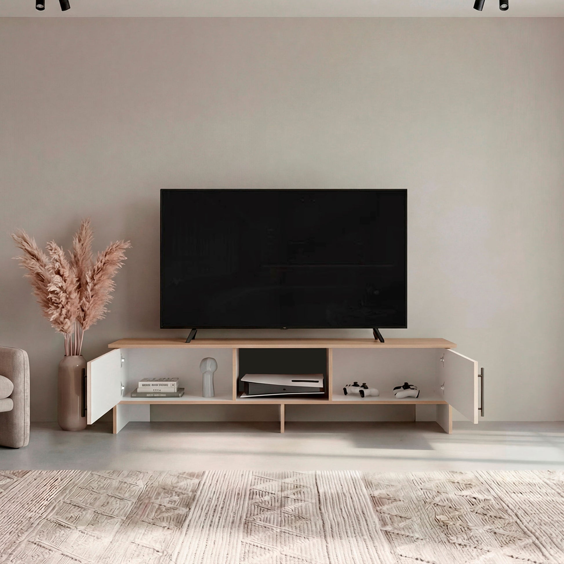Rack Tv Dago 41X160X35 Rta Fresno Eu Capri Blanco