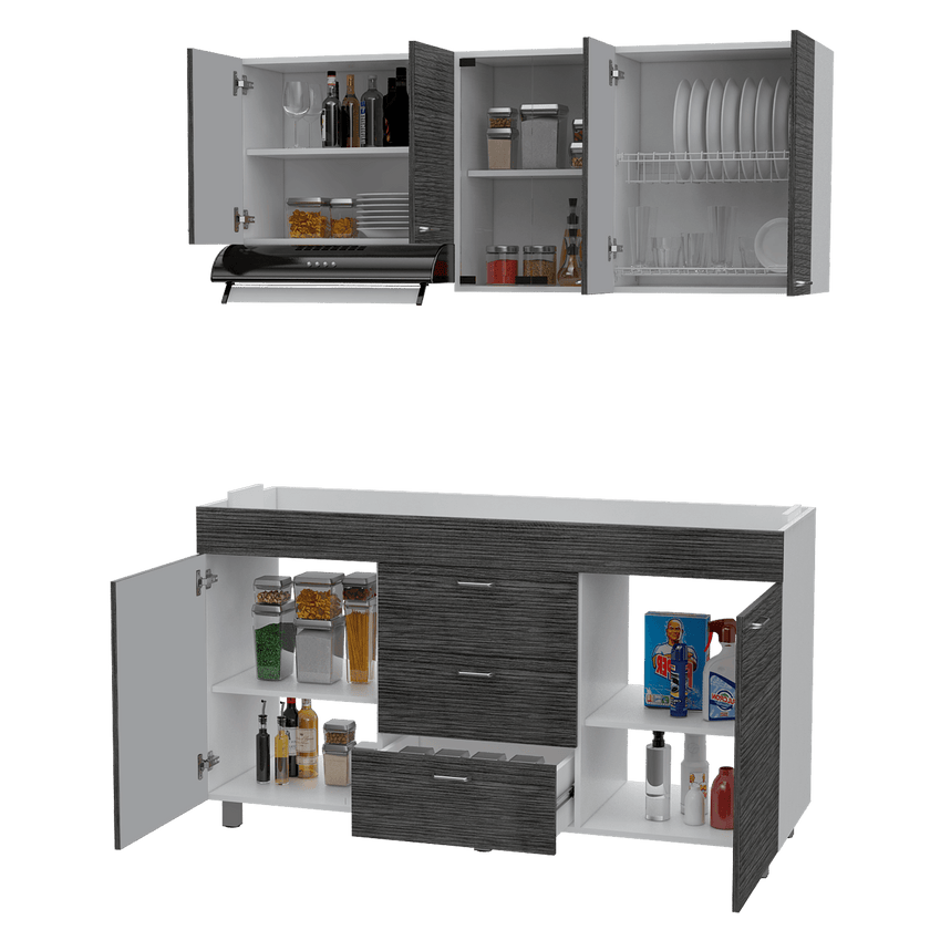 Cocina 150 Lumina Der 60X150X31 Rta Blanco Roble Gris