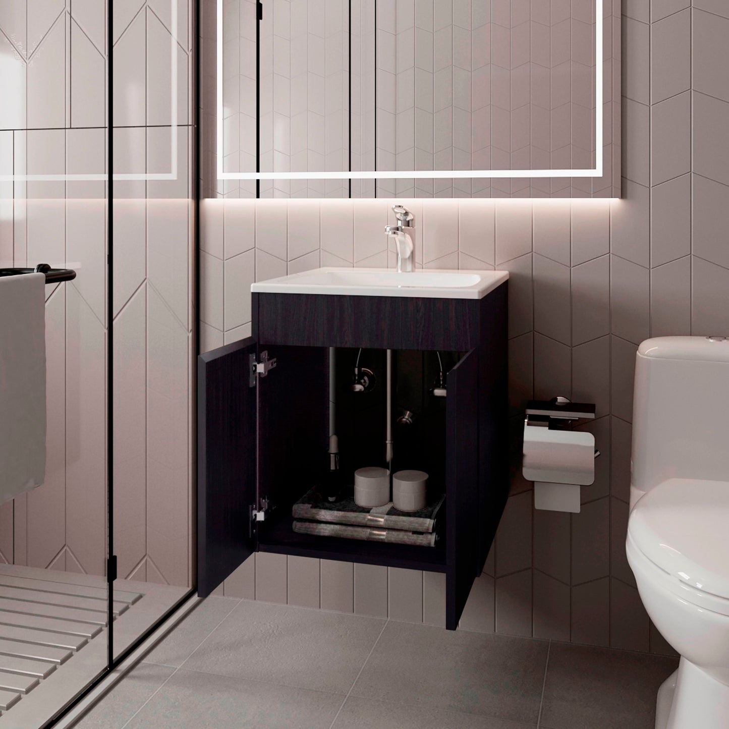 Mueble Para Lavamanos Meka 53X45X46 Rta Wengue Zf