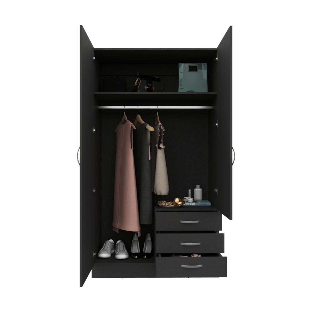 Closet 2P 3C Con Espejo 180X100X48 Rta Wengue
