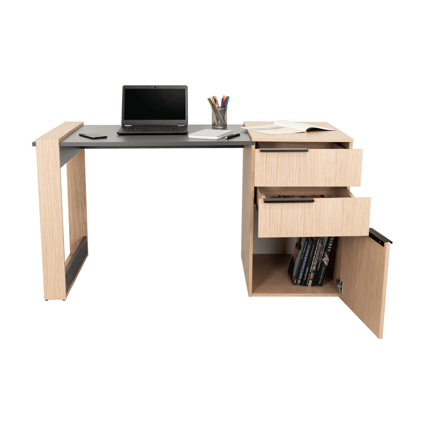 Escritorio Office 13 75X142X64 Rta Cartagena Plomo