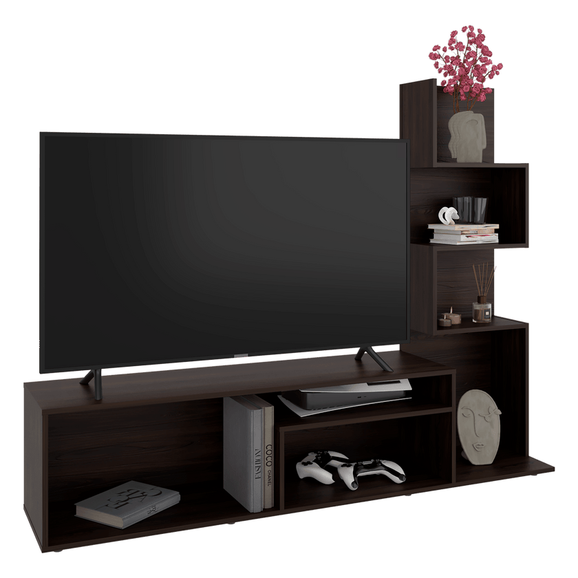 Mesa De  Tv 55" Lugano 134X169X35 Rta Nogal Europeo